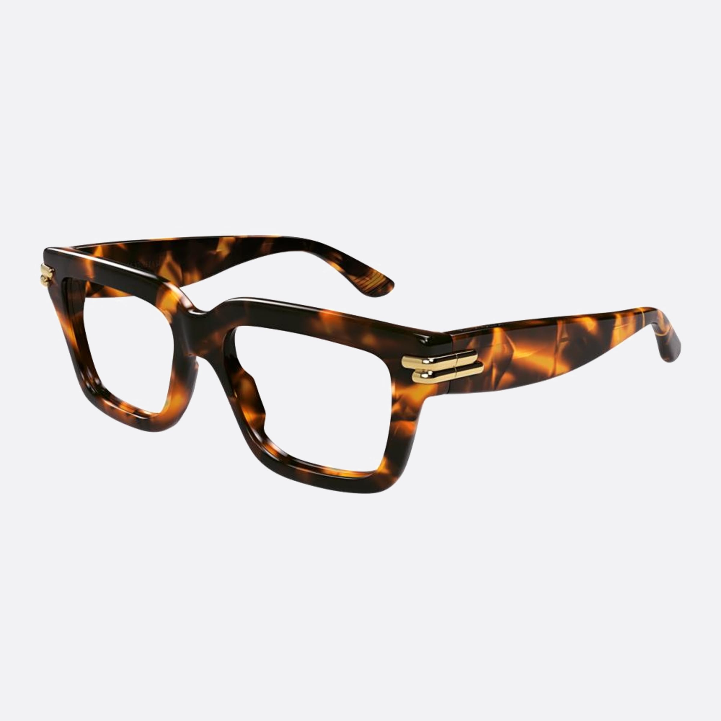 Bottega 53mm Veneta Havana Squared Unisex Eyeglasses - Side View