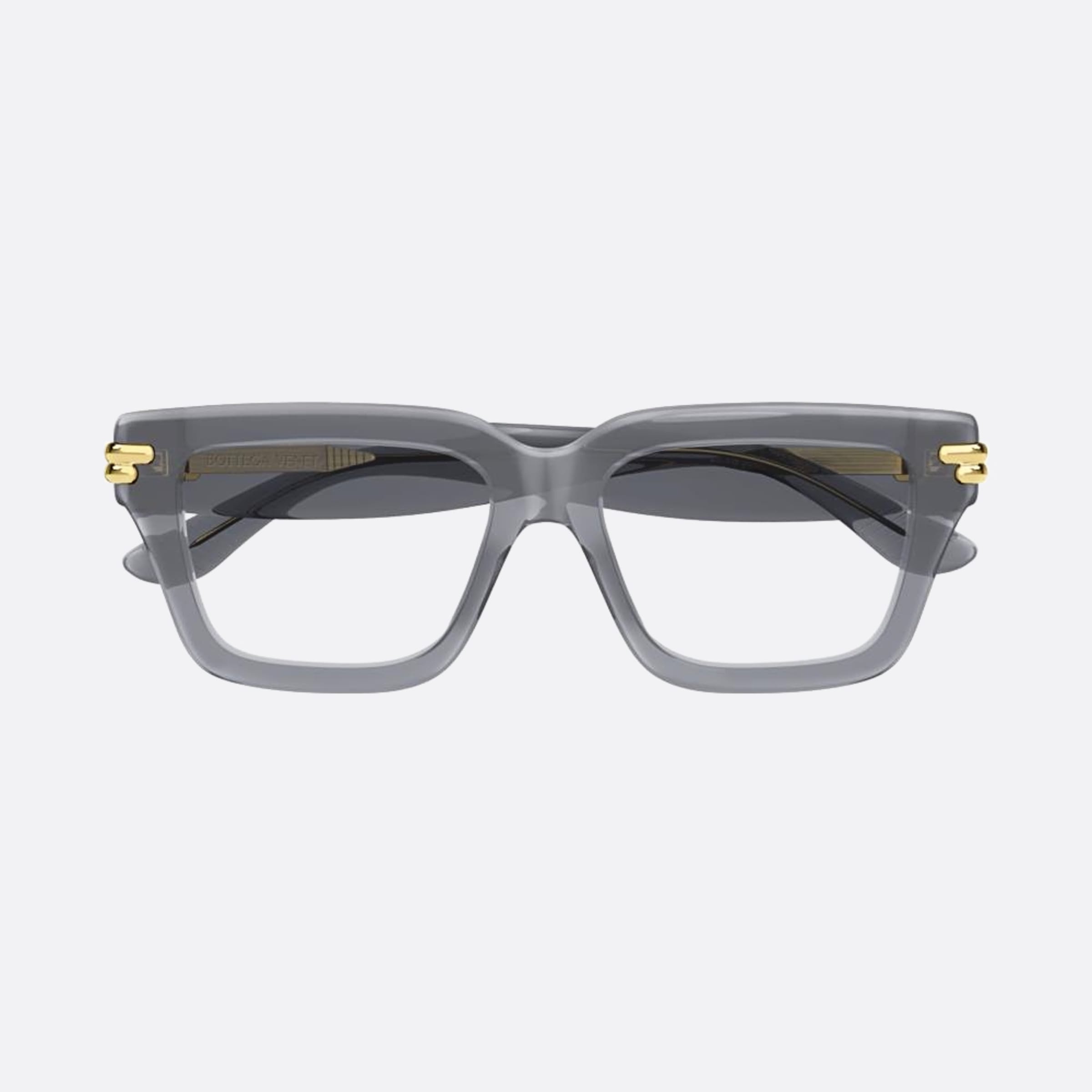 Bottega 53mm Veneta Grey Squared Unisex Eyeglasses - Main View