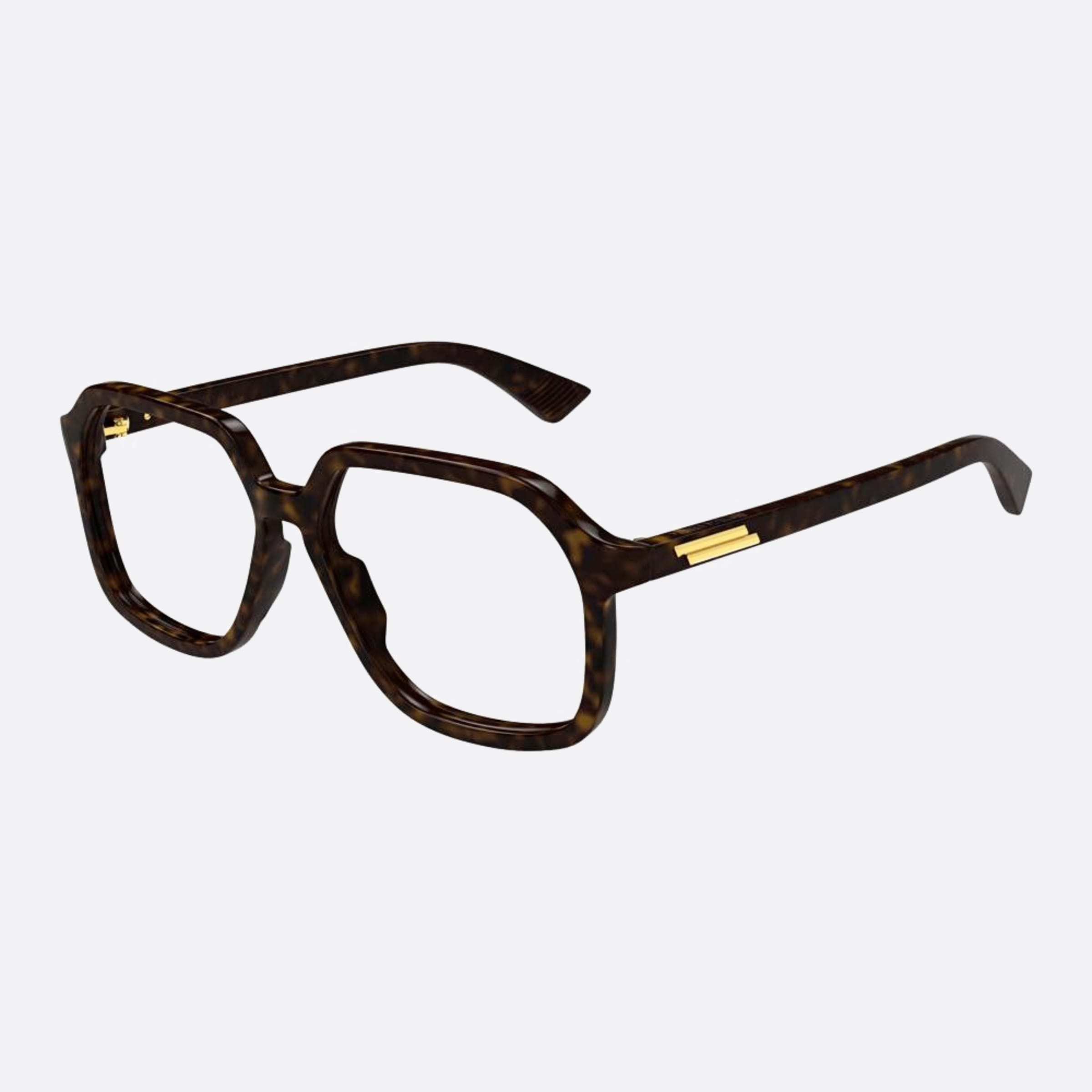Bottega 55mm Veneta Havana Squared Unisex Eyeglasses - Side View