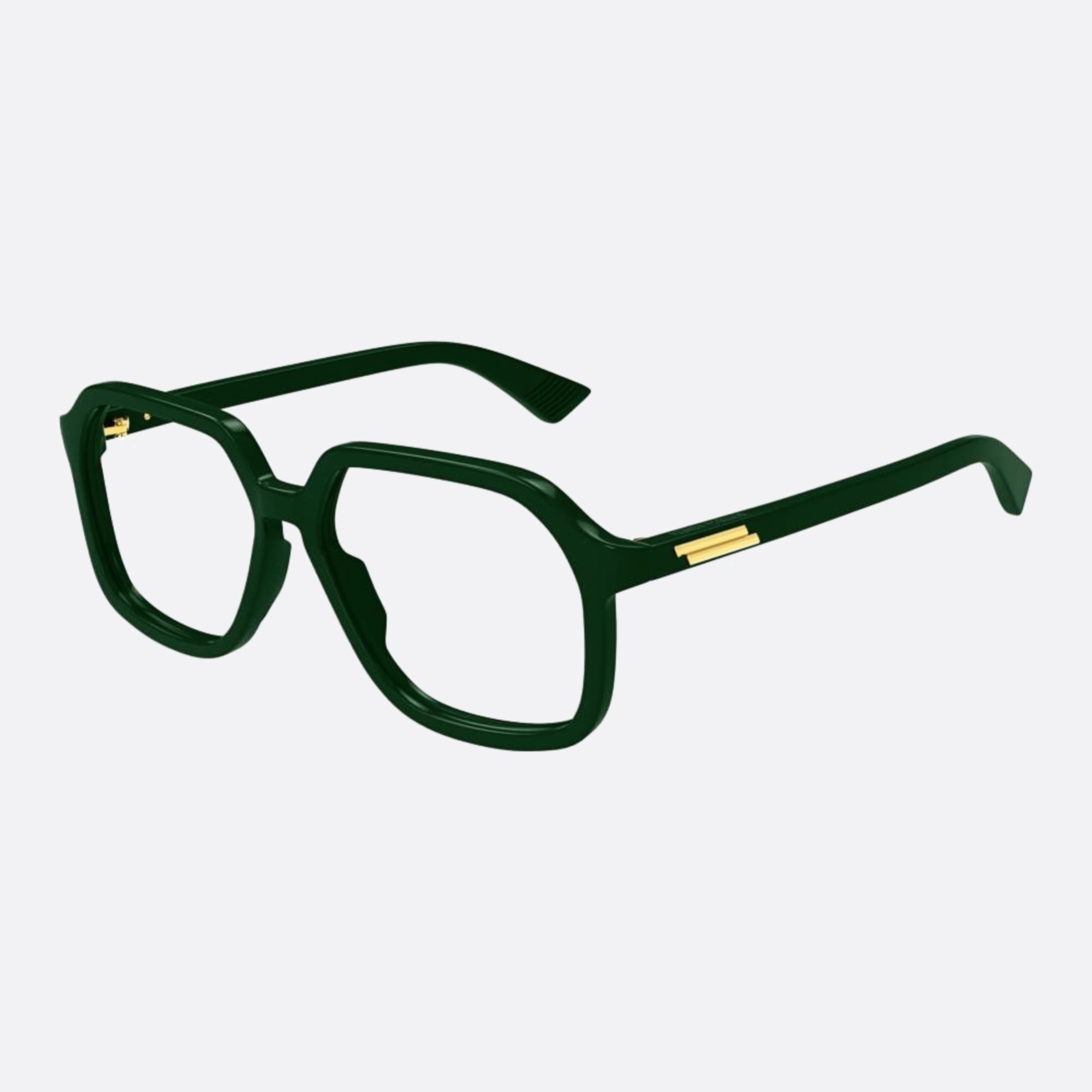 Bottega 55mm Veneta Green Squared Unisex Eyeglasses - Side View