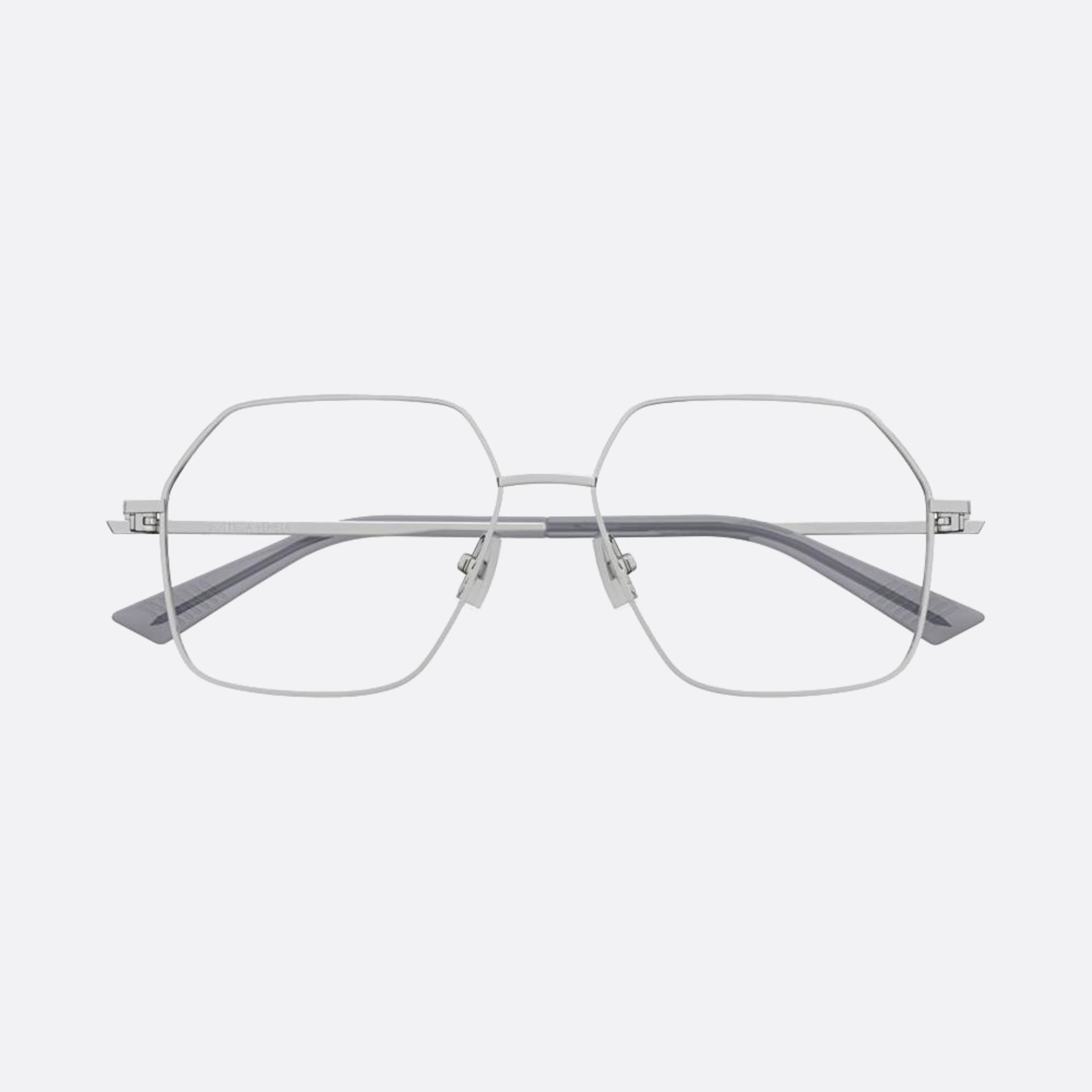 Bottega 55mm Veneta Silver Geometric Woman Eyeglasses - Main View