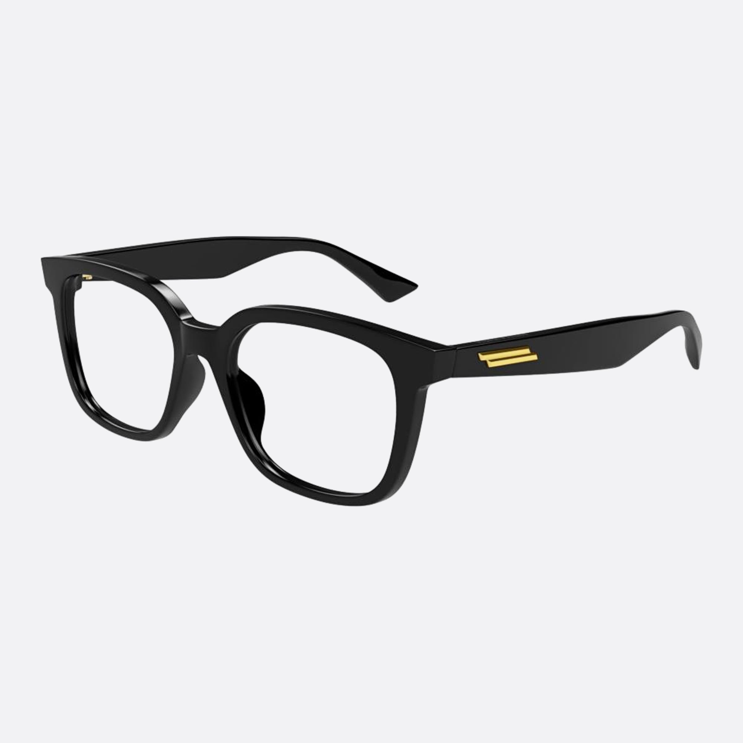 Bottega 52mm Veneta Black Squared Unisex Eyeglasses - Side View