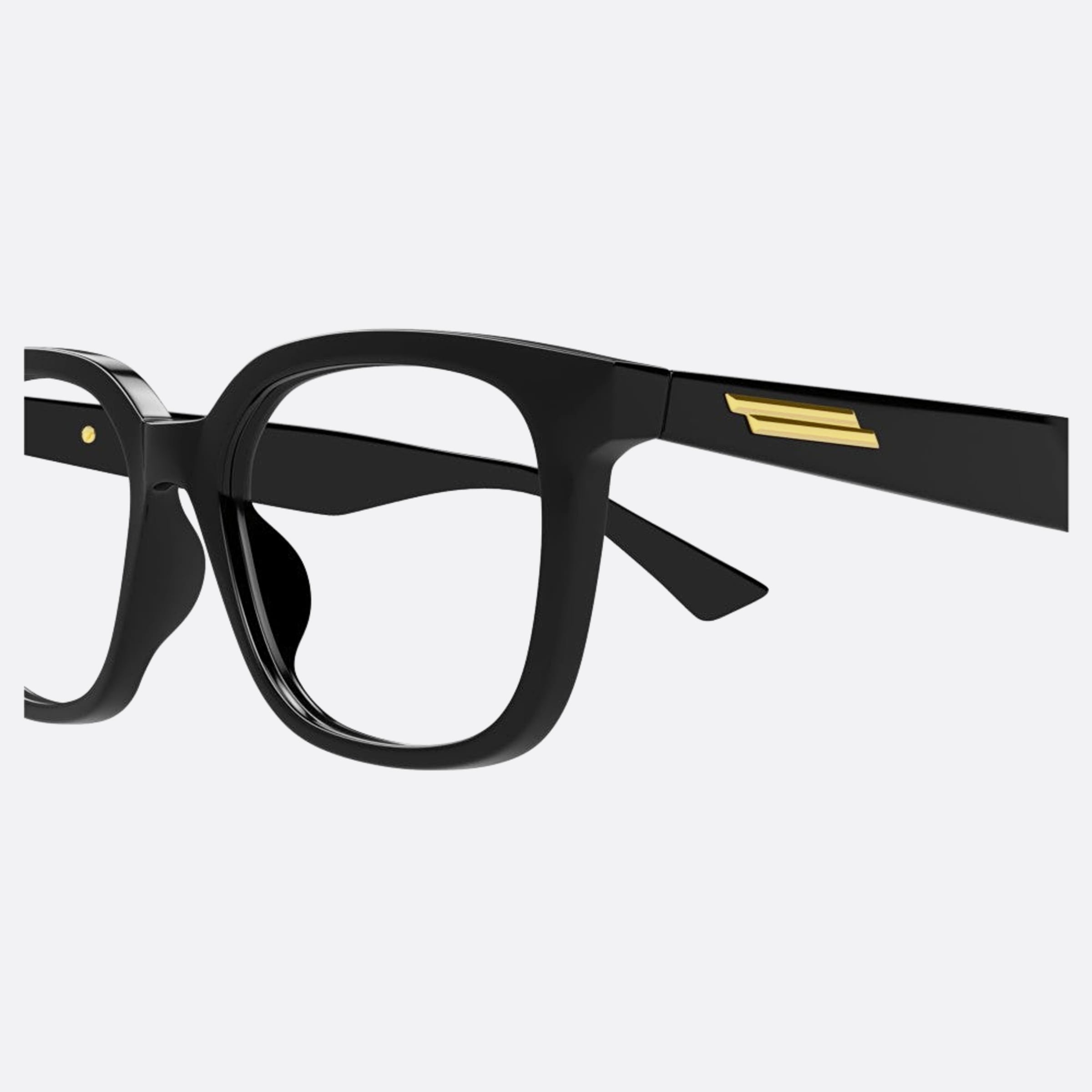 Bottega 52mm Veneta Black Squared Unisex Eyeglasses - Detail View