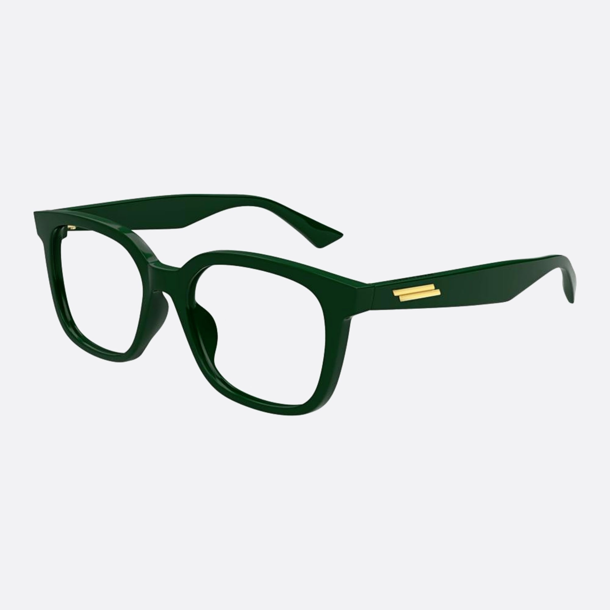 Bottega 52mm Veneta Green Squared Unisex Eyeglasses - Side View