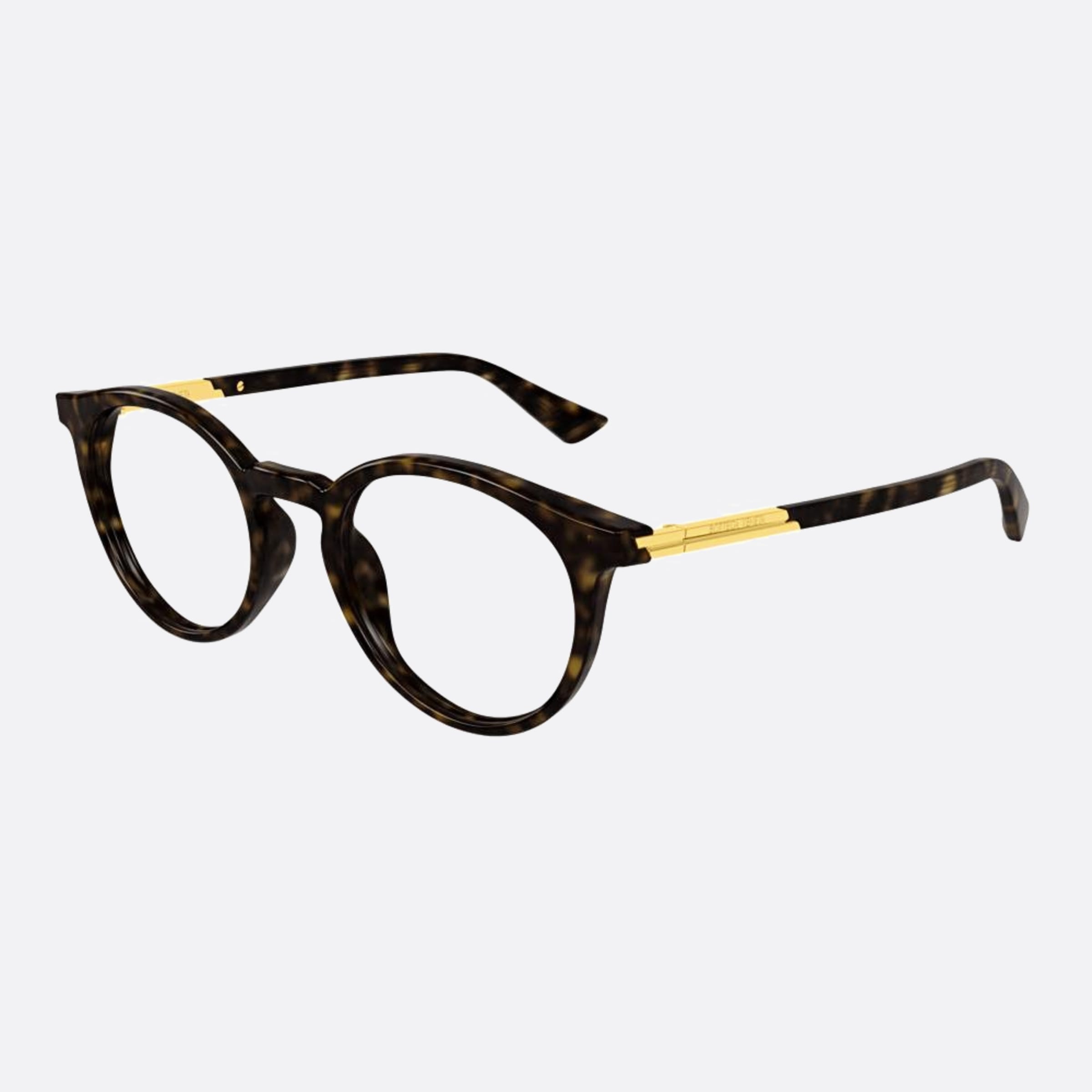 Bottega 50mm Veneta Havana Round Unisex Eyeglasses - Side View