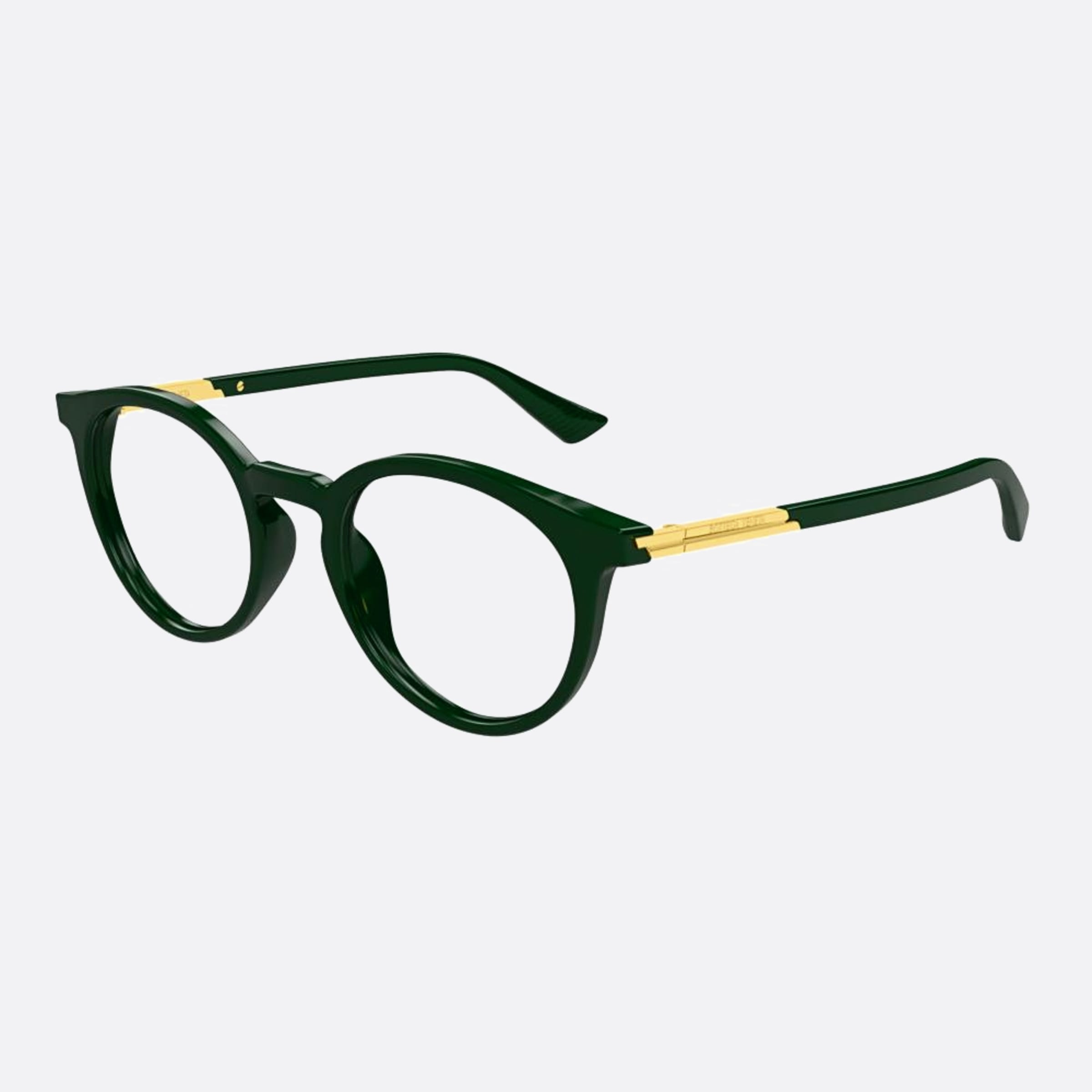 Bottega 50mm Veneta Green Round Unisex Eyeglasses - Side View