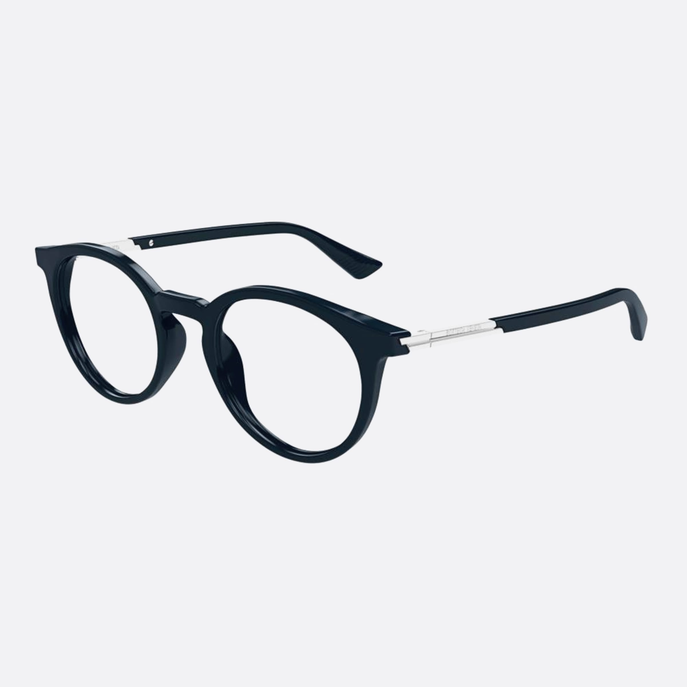 Bottega 50mm Veneta Slbl Blue Round Unisex Eyeglasses - Side View