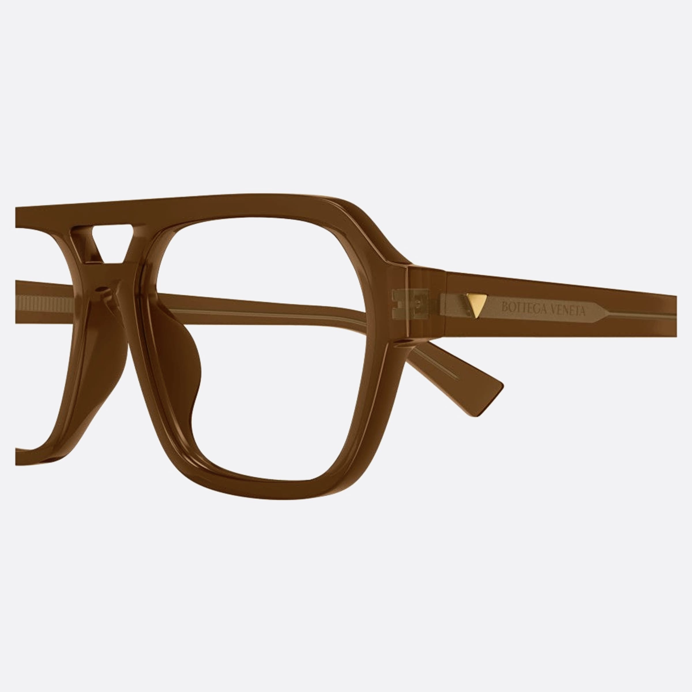Bottega 55mm Veneta Brown Pilot Men Eyeglasses - Detail View