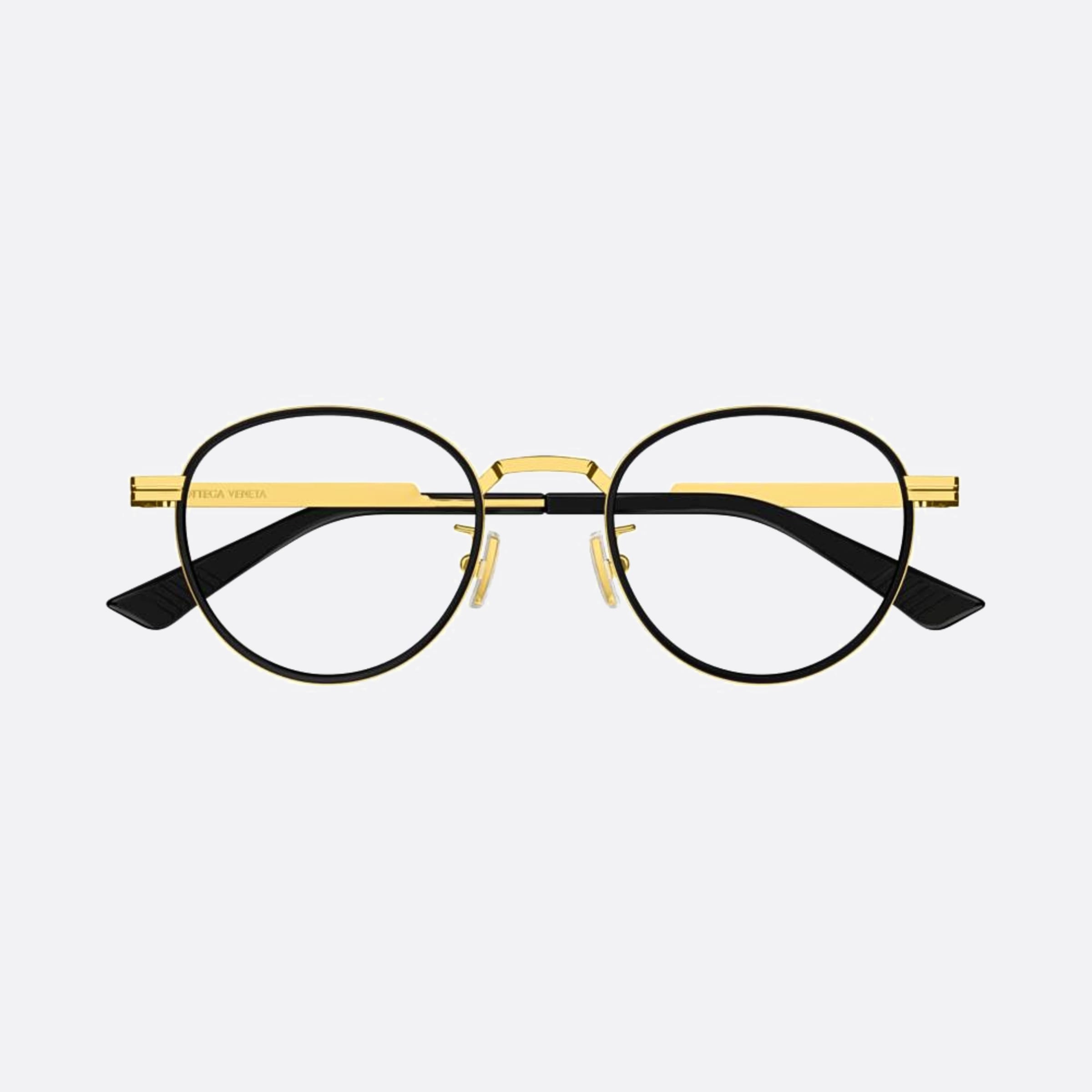 Bottega 48mm Veneta Gold Round Unisex Eyeglasses - Main View