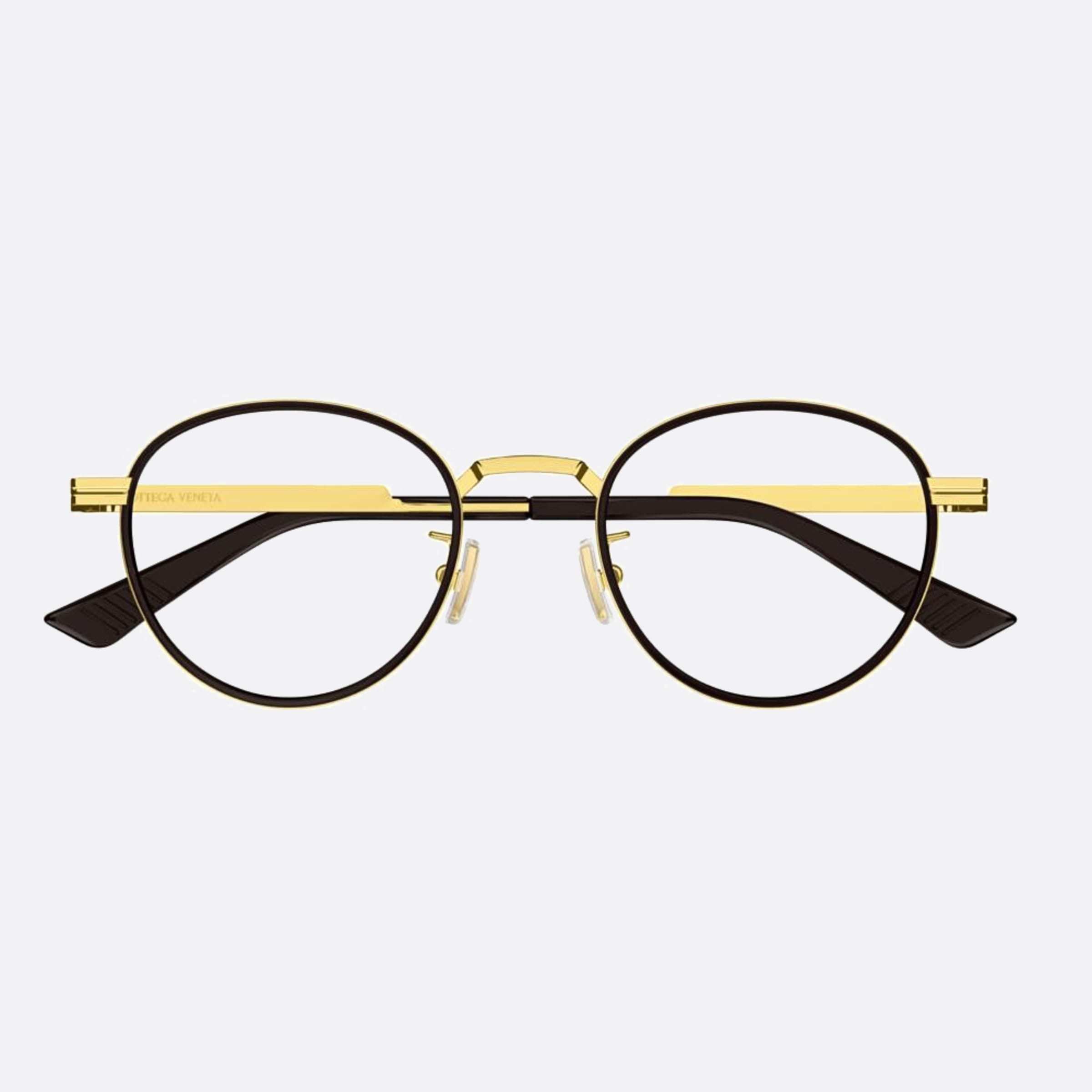 Bottega 48mm Veneta Black Round Unisex Eyeglasses - Main View