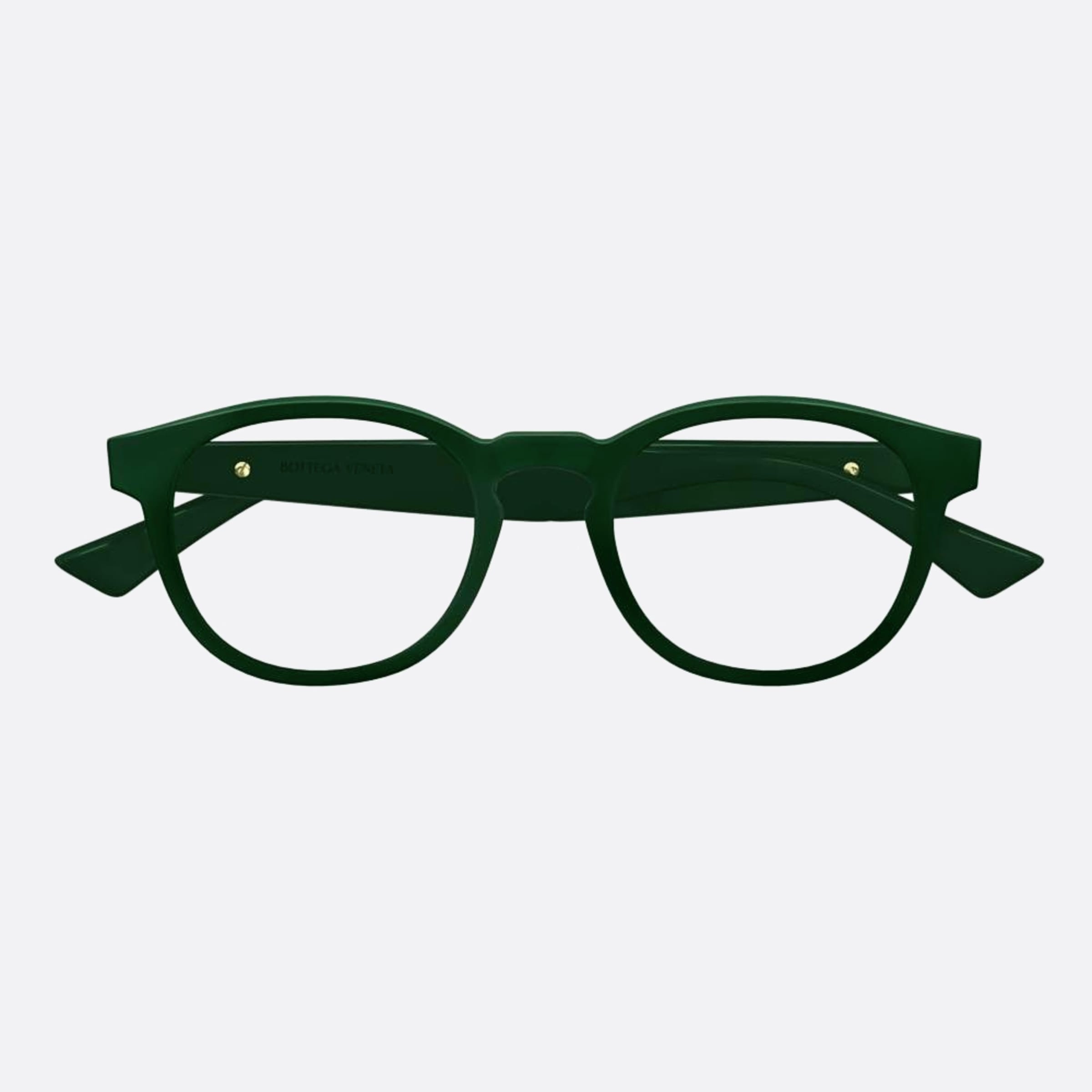 Bottega 50mm Veneta Green Round Unisex Eyeglasses - Main View