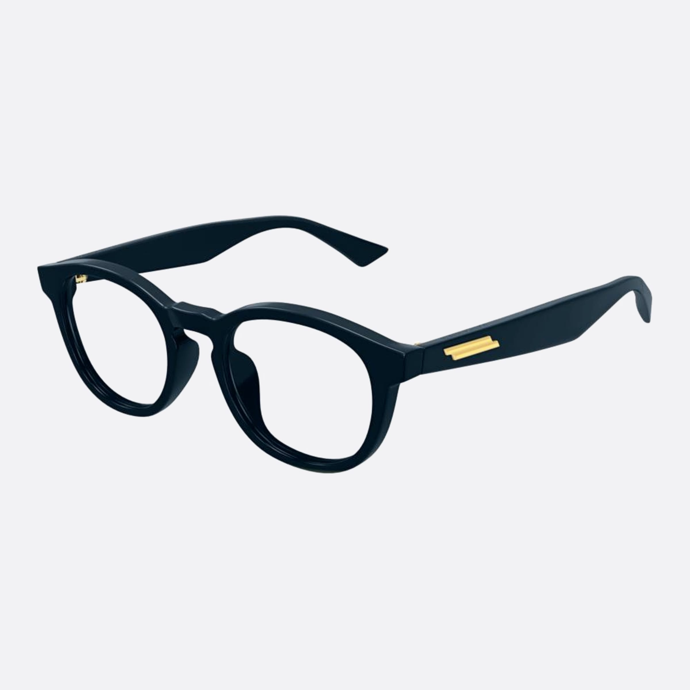 Bottega 50mm Veneta Blue Round Unisex Eyeglasses - Side View