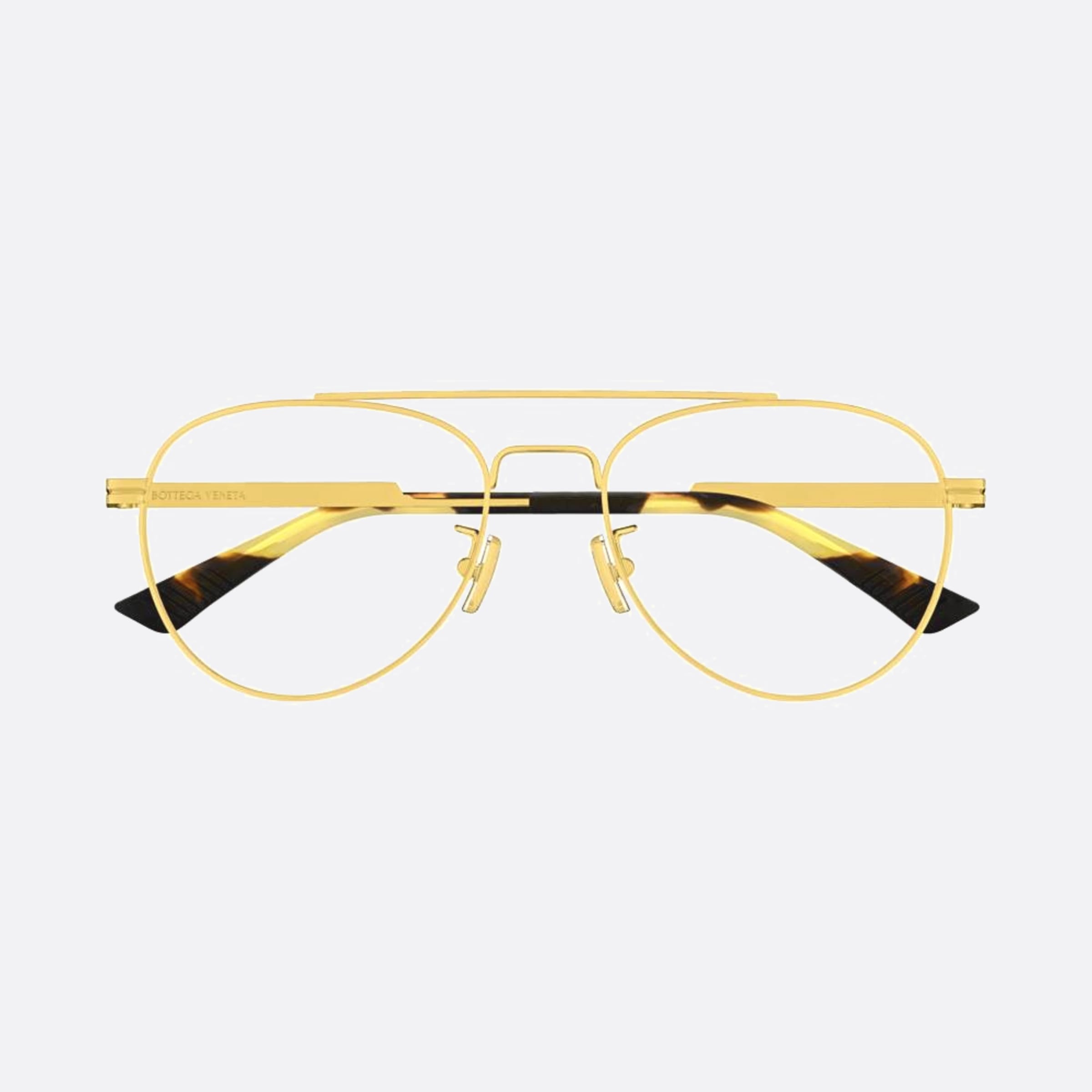 Bottega 54mm Veneta Gold Pilot Unisex Eyeglasses - Main View