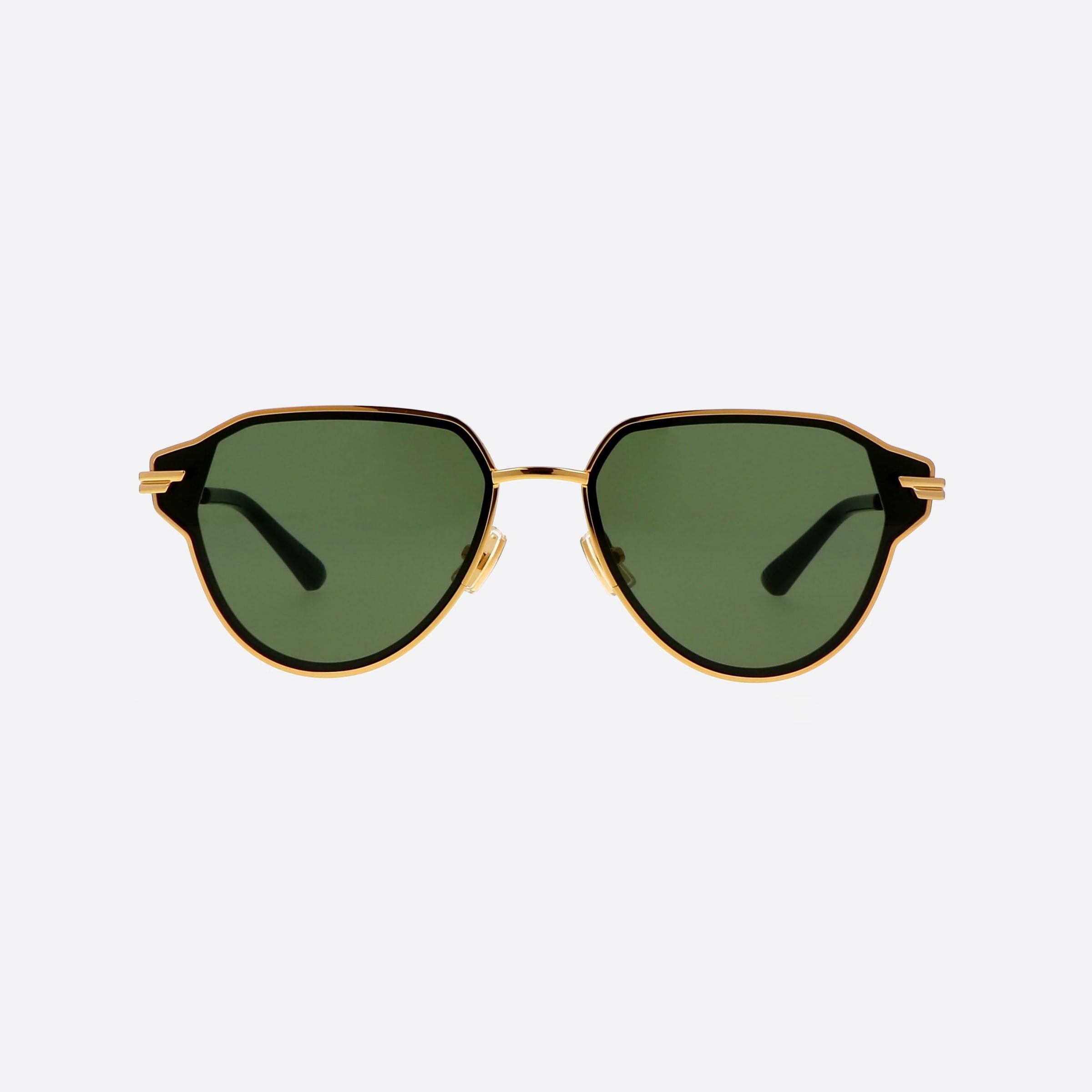 Bottega 63mm Veneta Minimalist Gold Pantos Unisex Sunglasses - Side View