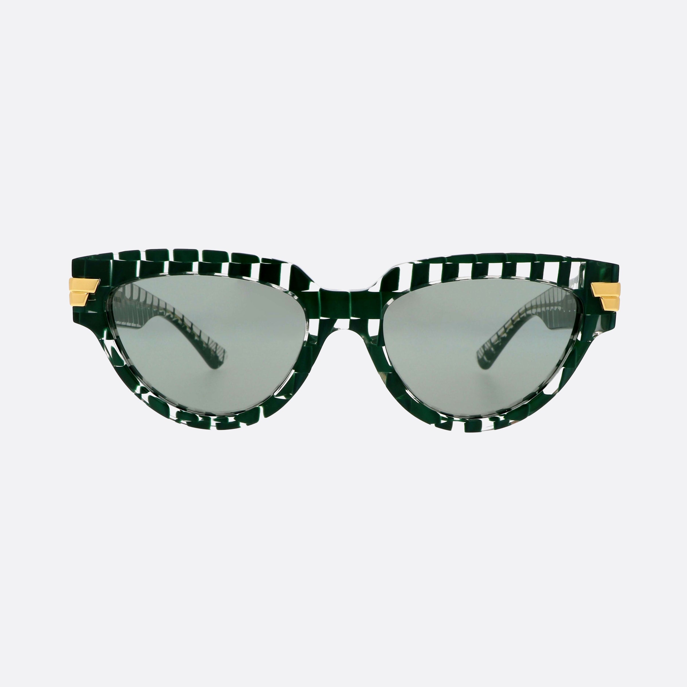 Bottega 55mm Veneta Unapologetic Green Cat Eyes Woman Sunglasses - Side View