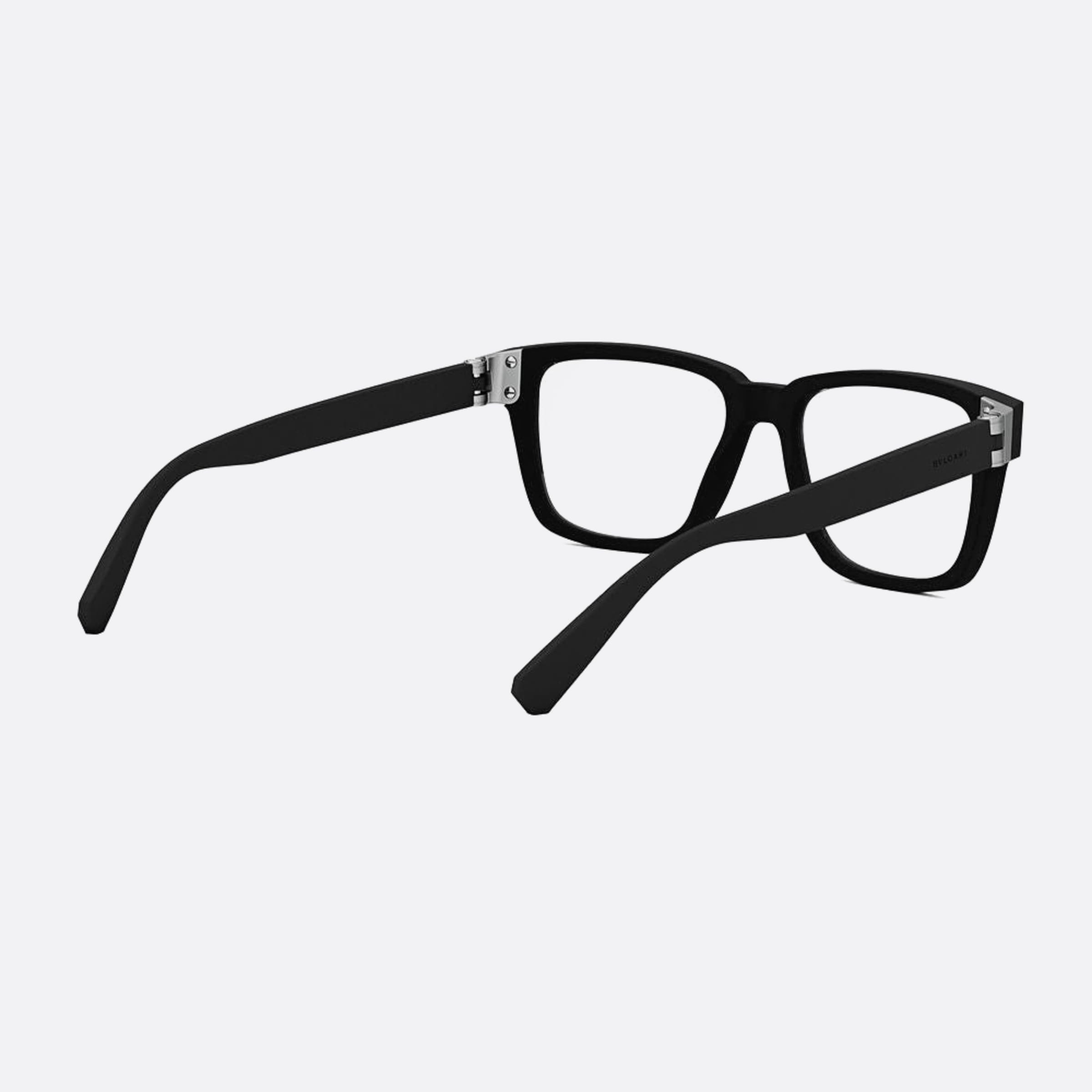 Bvlgari 54mm Aluminium Black Rectangle Men Eyeglasses - Additional Angle