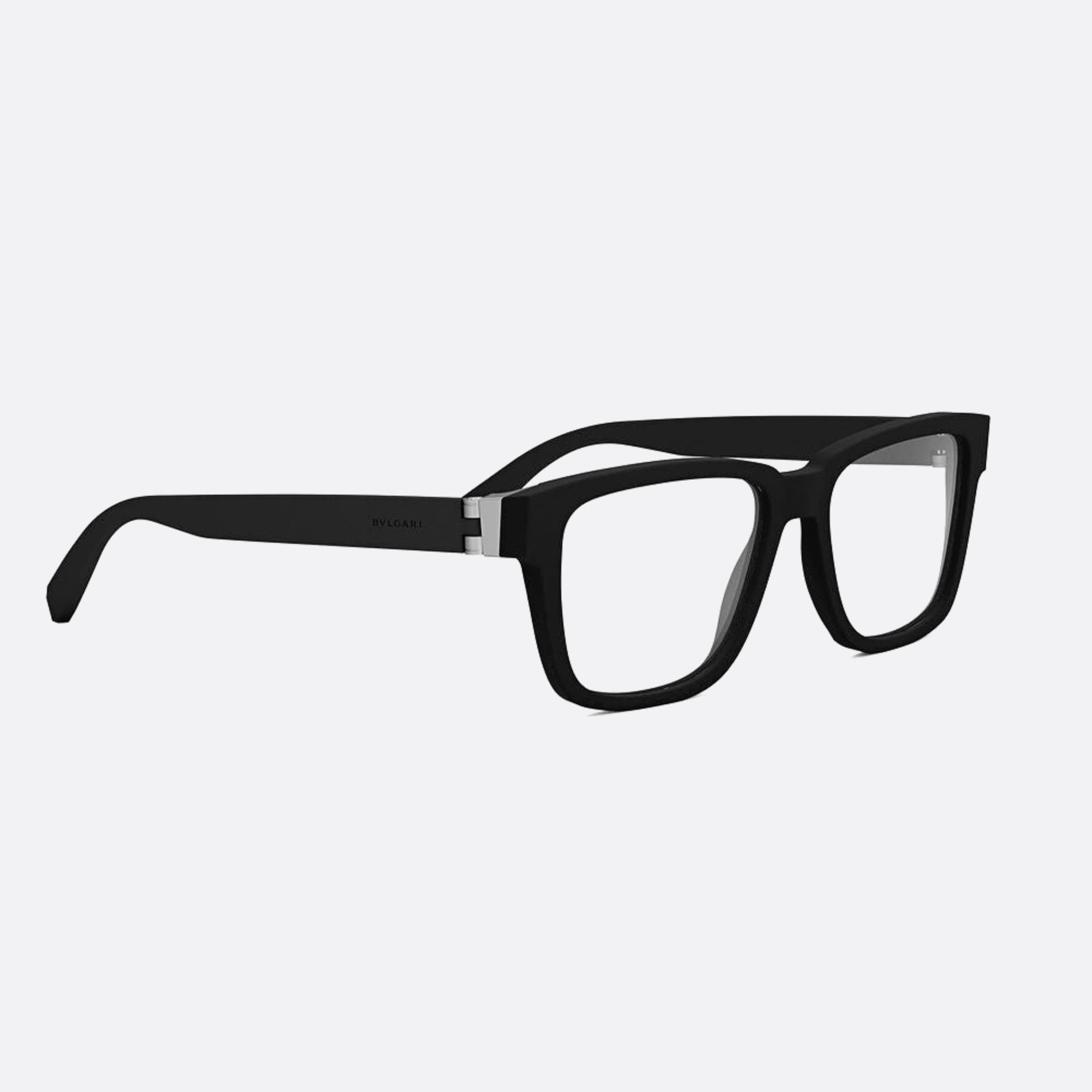 Bvlgari 54mm Aluminium Black Rectangle Men Eyeglasses - Additional Angle