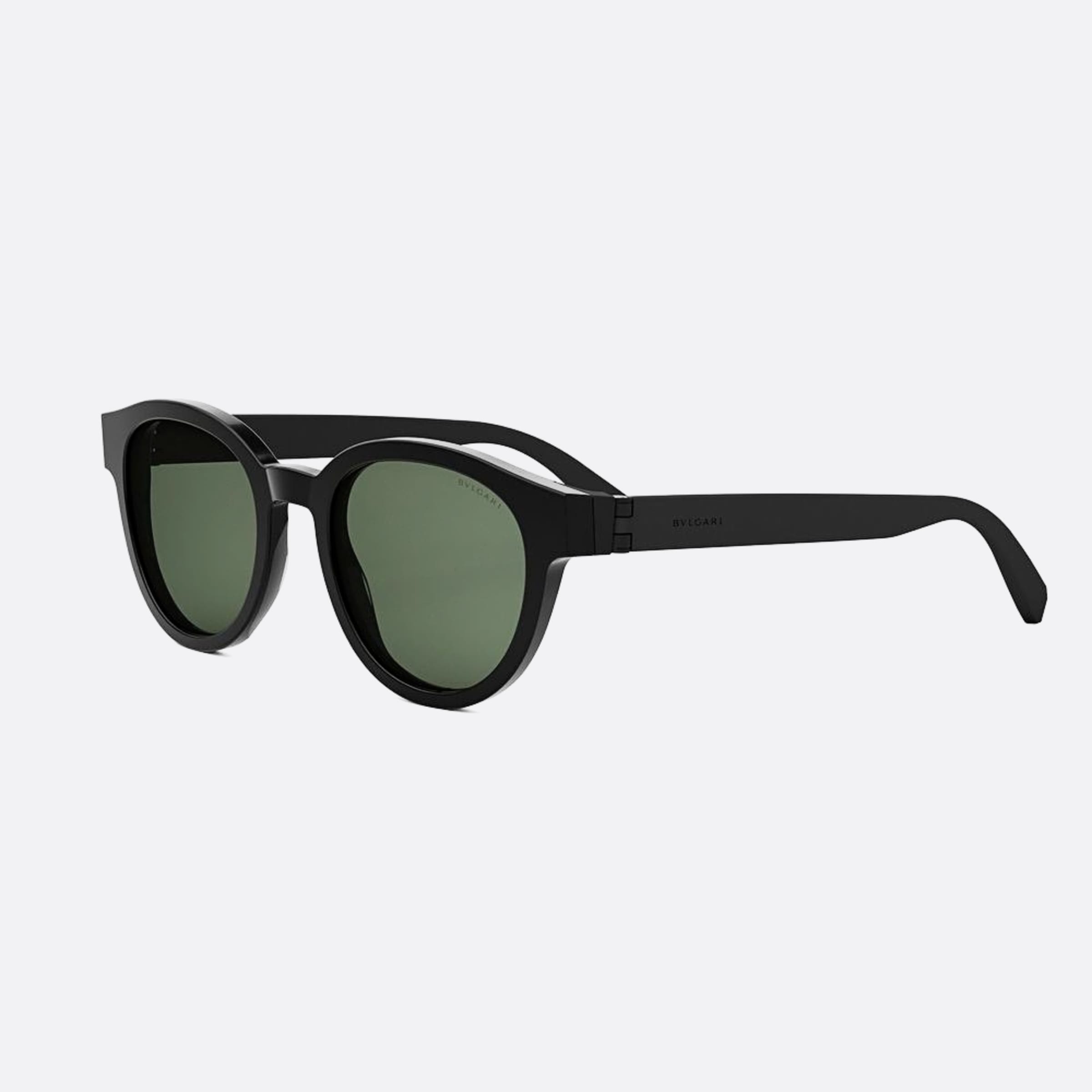 Bvlgari 51mm Aluminium 01n Black Round Men Sunglasses - Side View