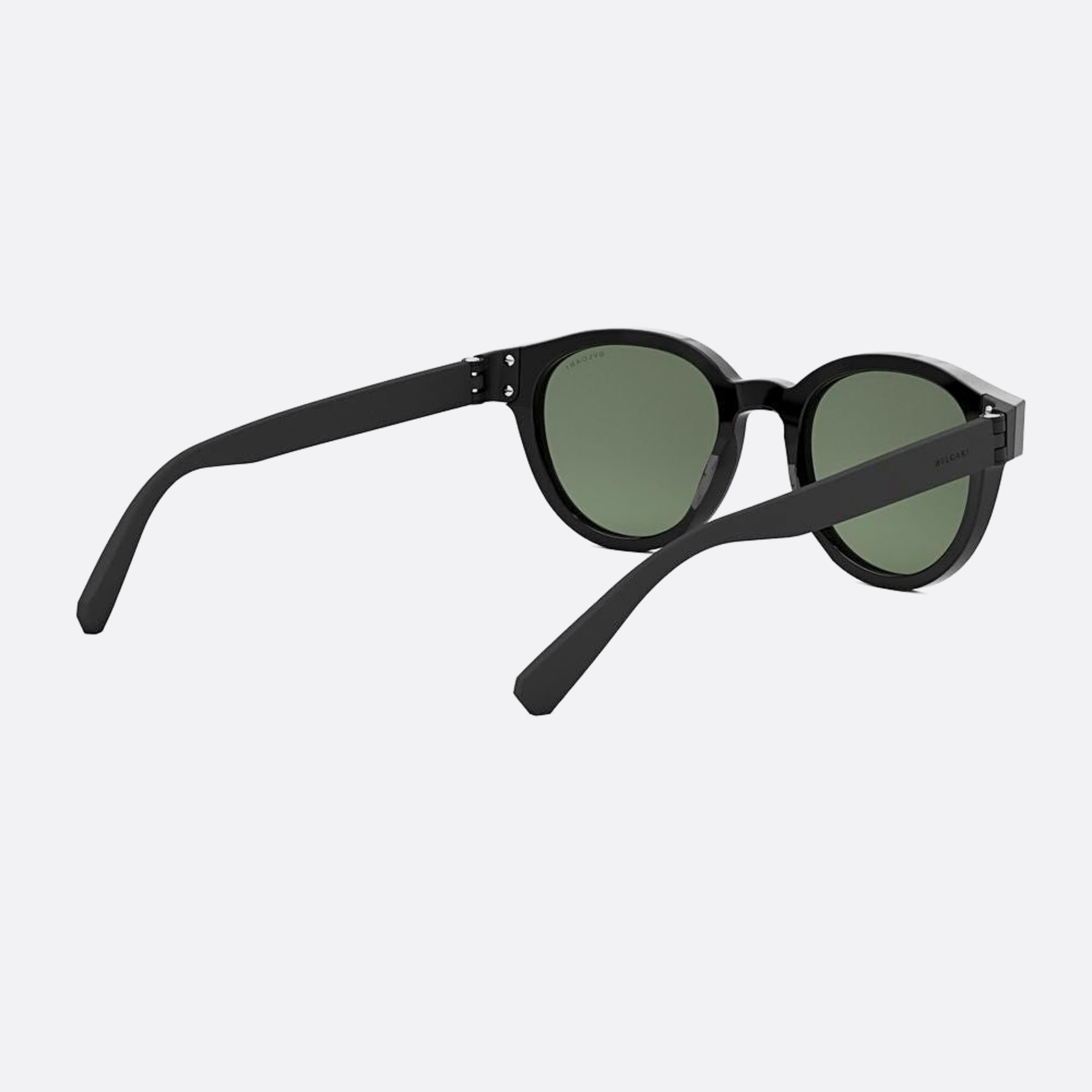 Bvlgari 51mm Aluminium 01n Black Round Men Sunglasses - Additional Angle