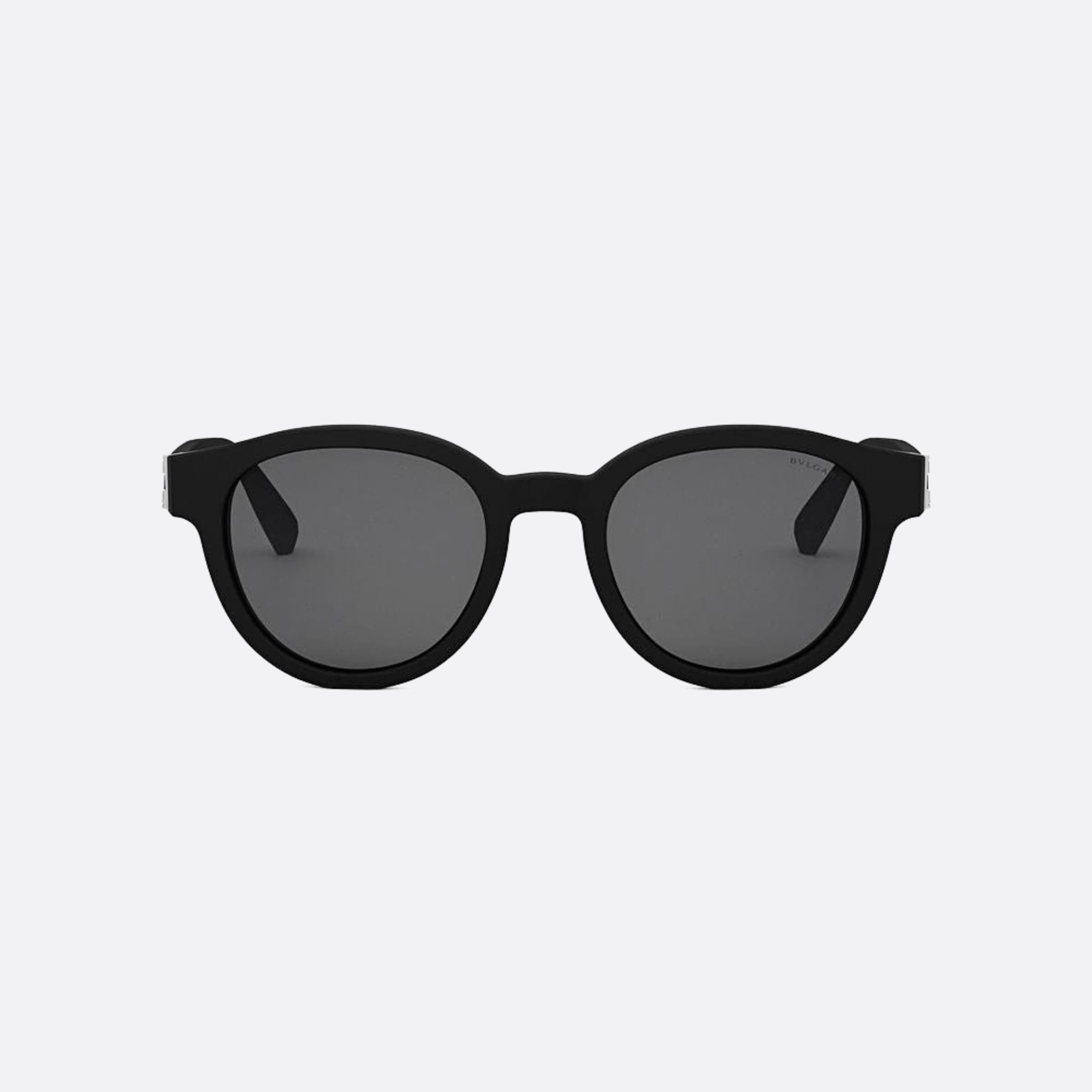 Bvlgari 51mm Aluminium 02a Black Round Men Sunglasses - Main View