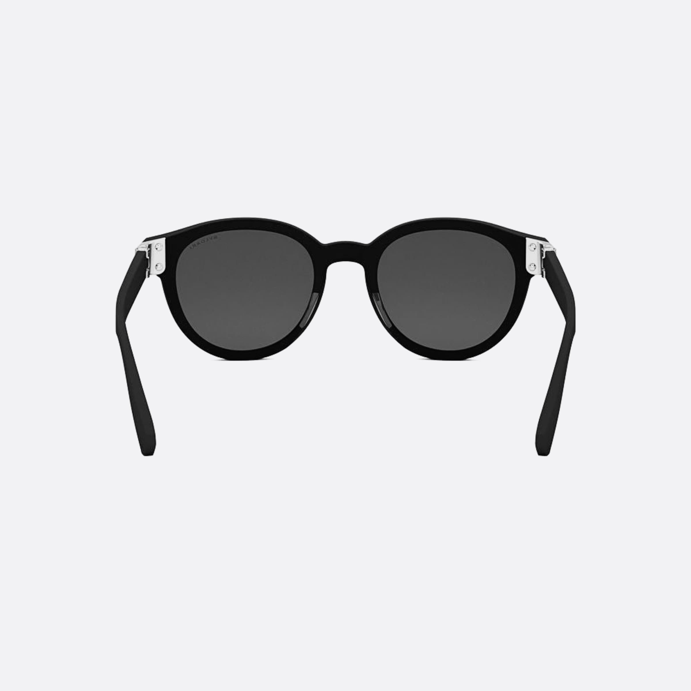 Bvlgari 51mm Aluminium 02a Black Round Men Sunglasses - Additional Angle