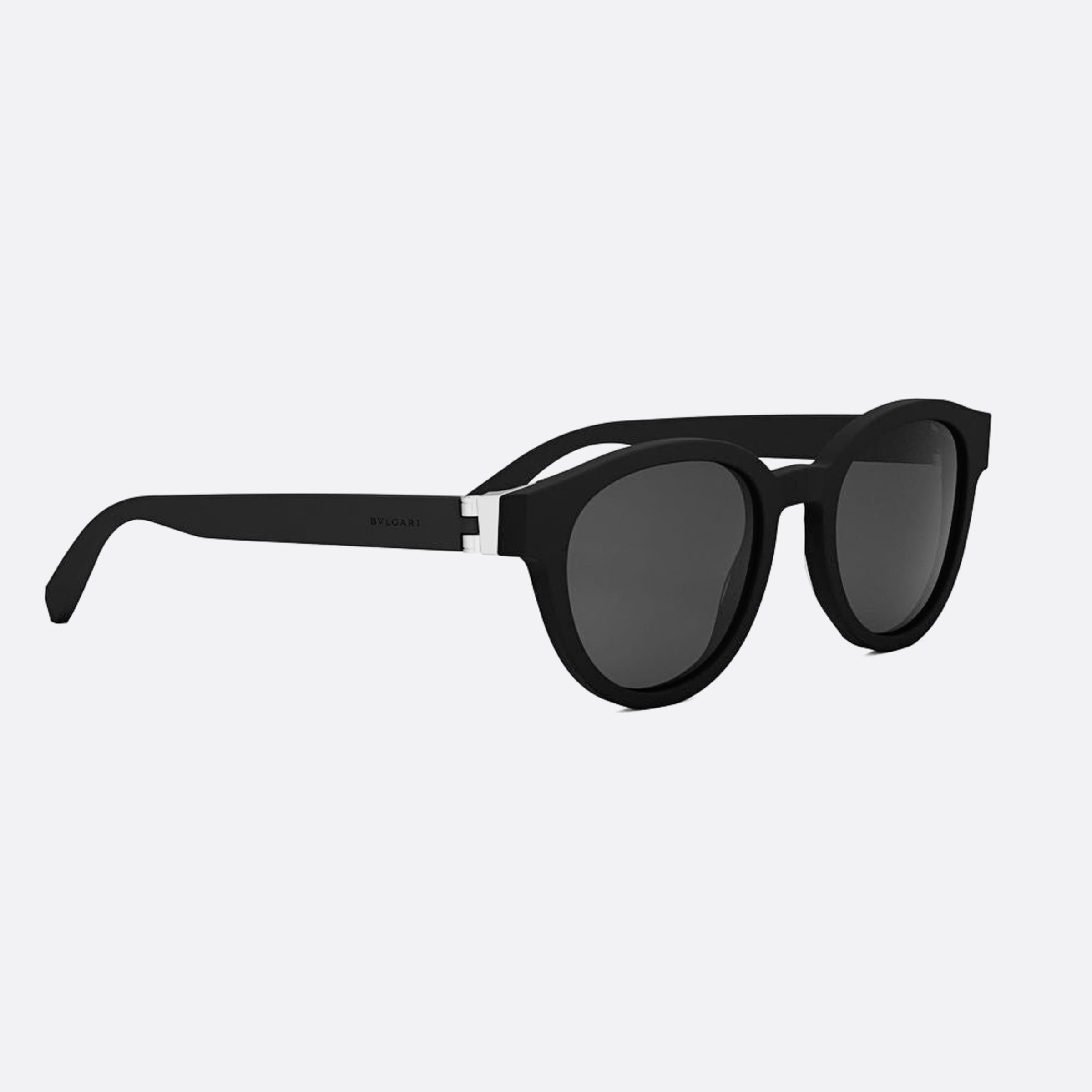 Bvlgari 51mm Aluminium 02a Black Round Men Sunglasses - Additional Angle