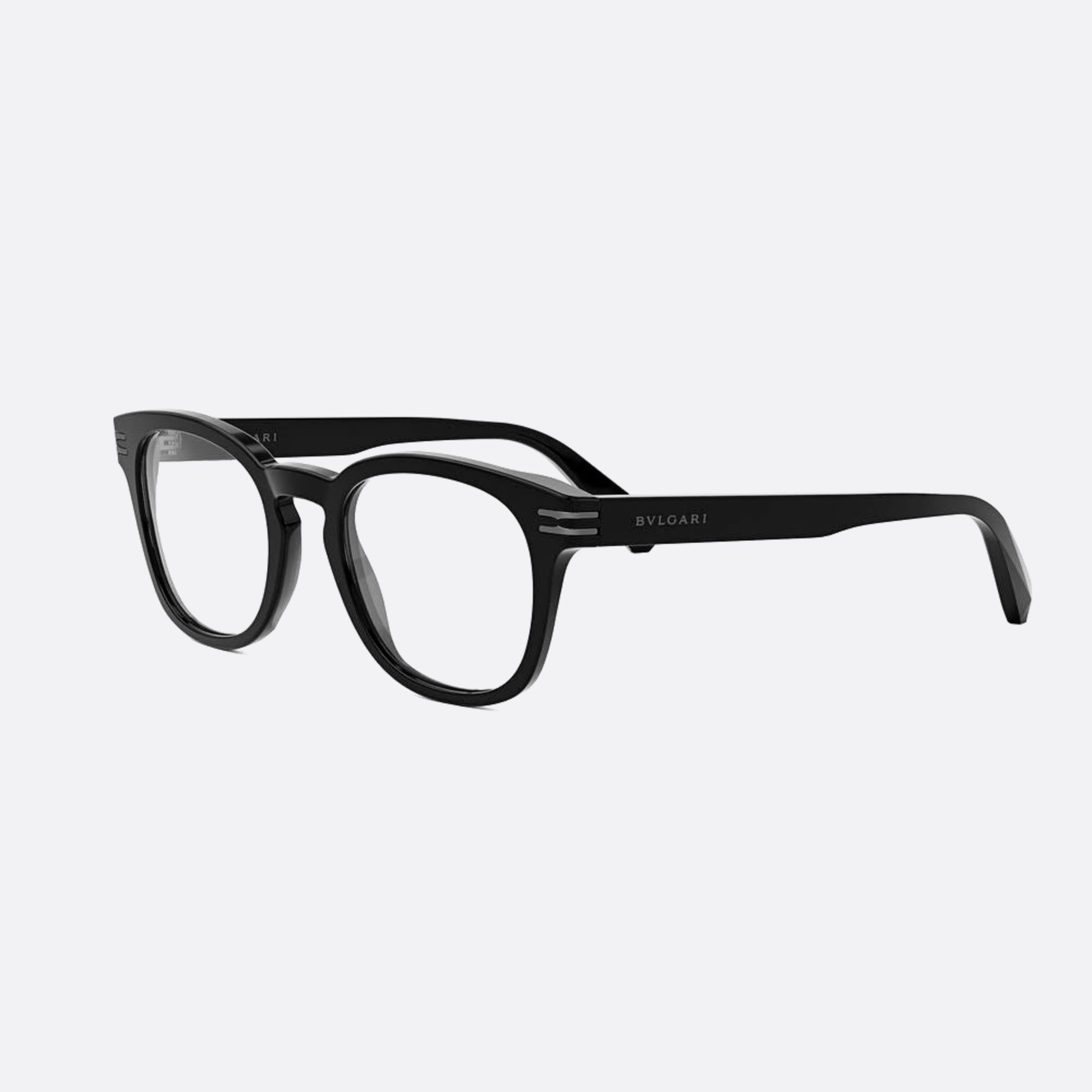 Bvlgari 50mm Zero1 Black Squared Men Eyeglasses - Side View