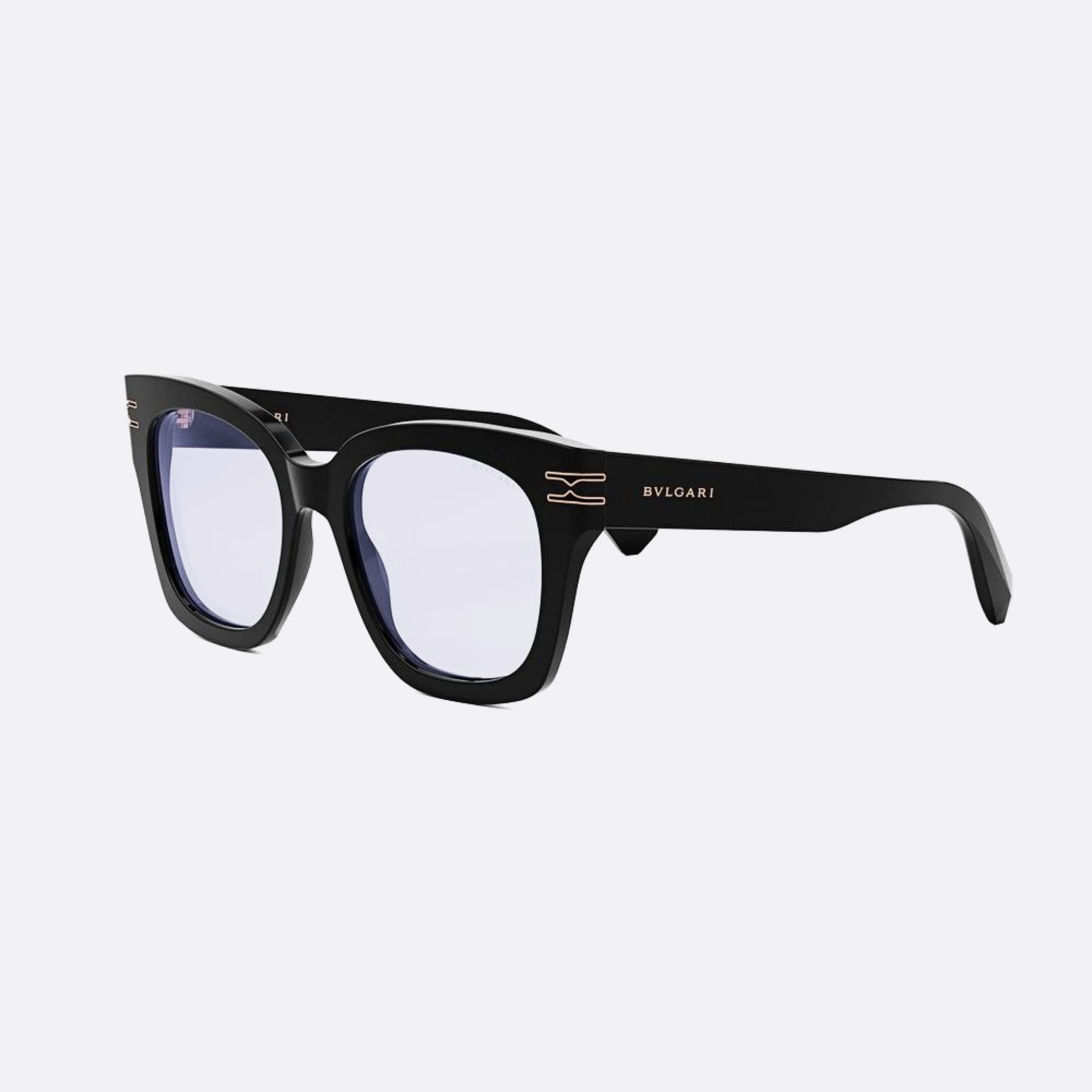 Bvlgari 51mm Zero1 Transparent Geometric Women Eyeglasses - Side View