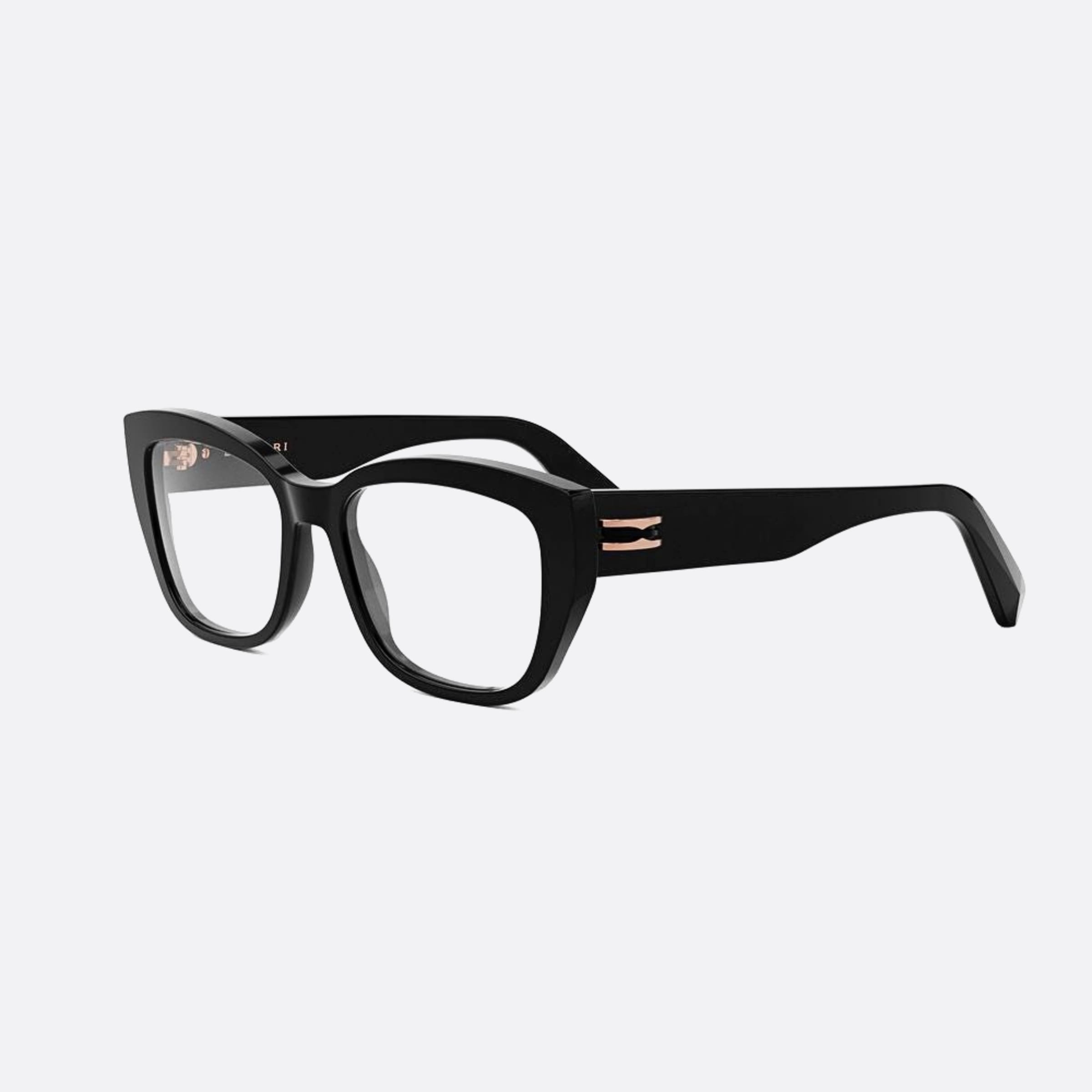 Bvlgari 54mm Zero1 Black Geometric Women Eyeglasses - Side View