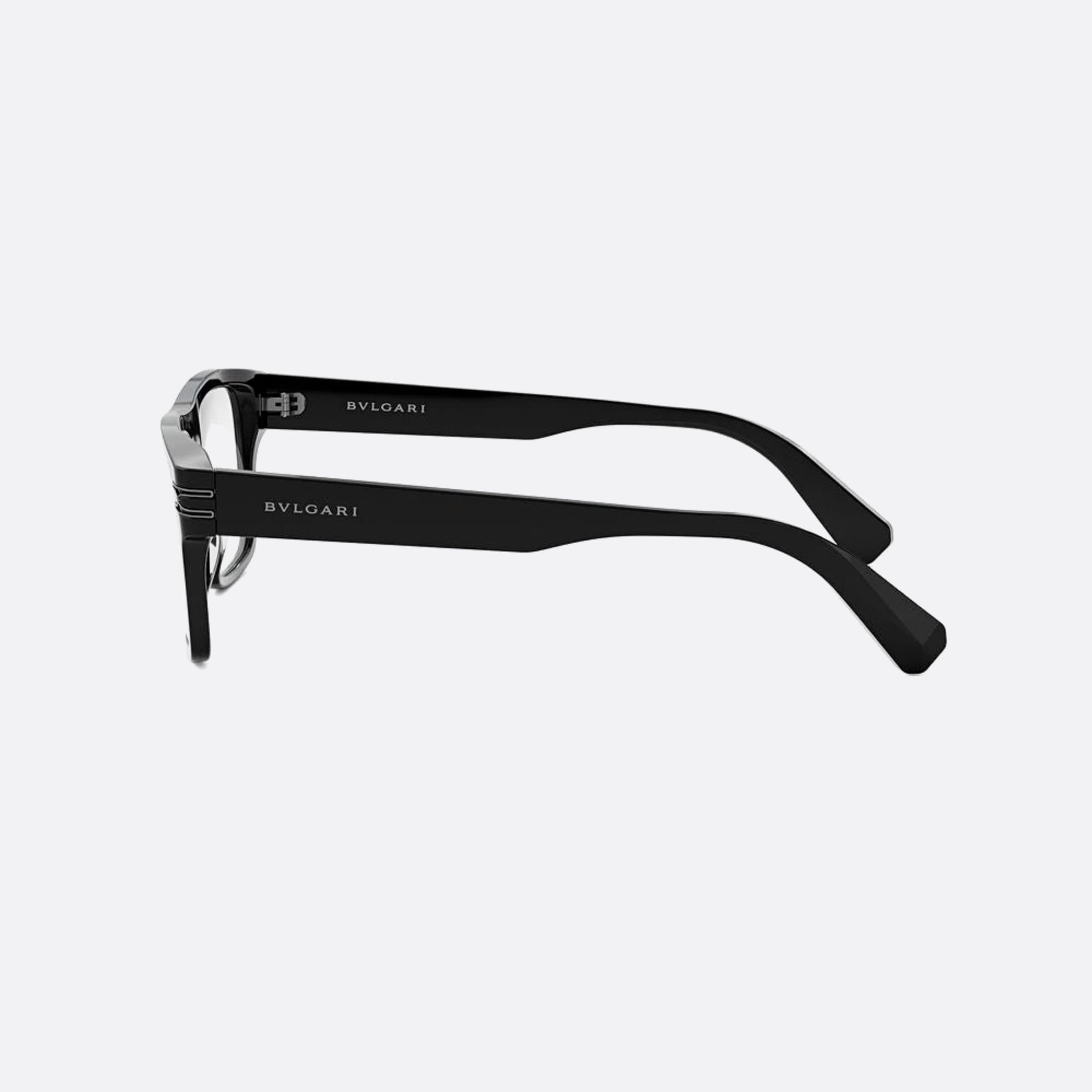 Bvlgari 55mm Zero1 Black Rectangle Men Eyeglasses - Detail View