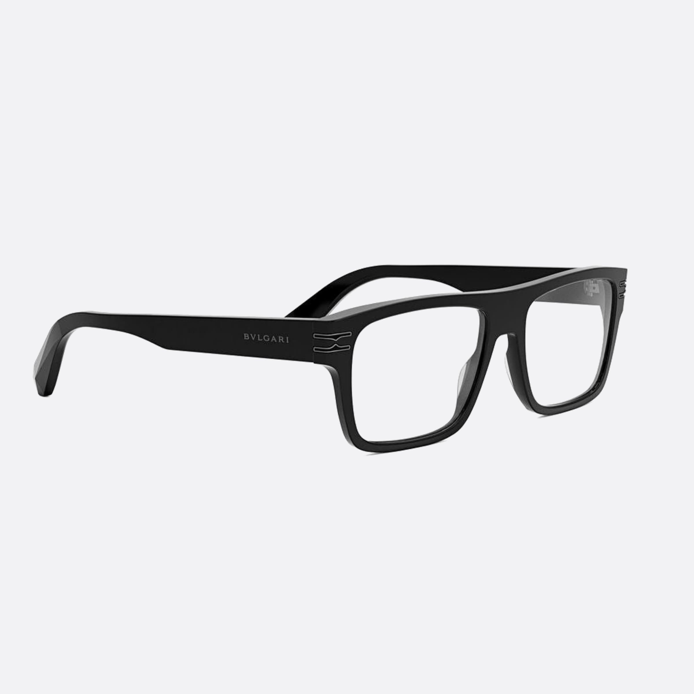 Bvlgari 55mm Zero1 Black Rectangle Men Eyeglasses - Additional Angle