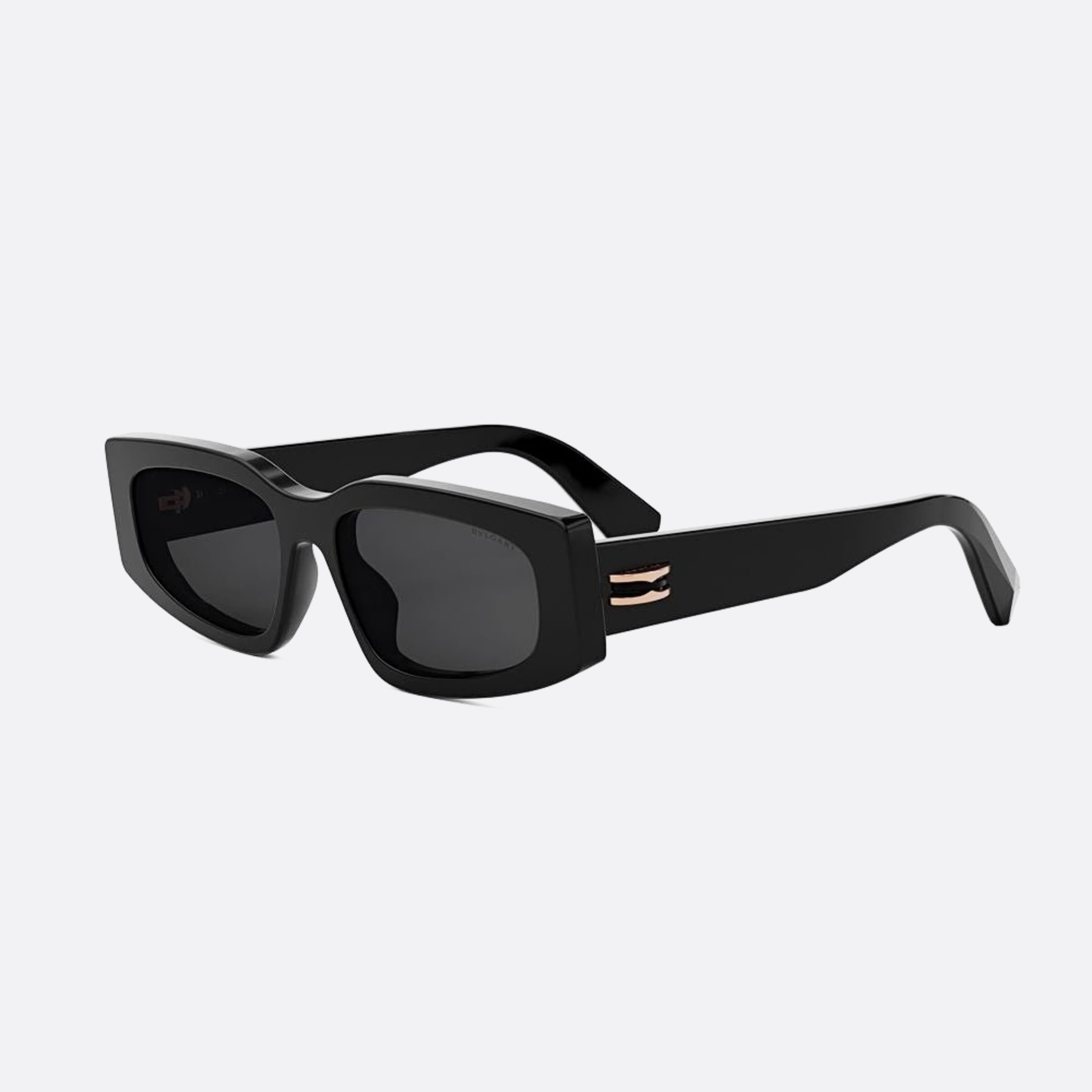 Bvlgari 54mm Zero1 01a Black Rectangle Women Sunglasses - Side View