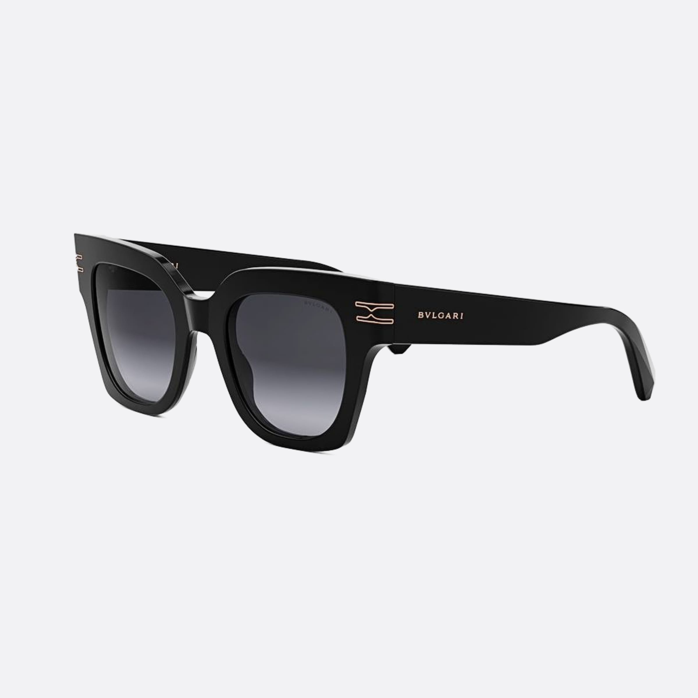 Bvlgari 49mm Zero1 01b Black Geometric Women Sunglasses - Side View