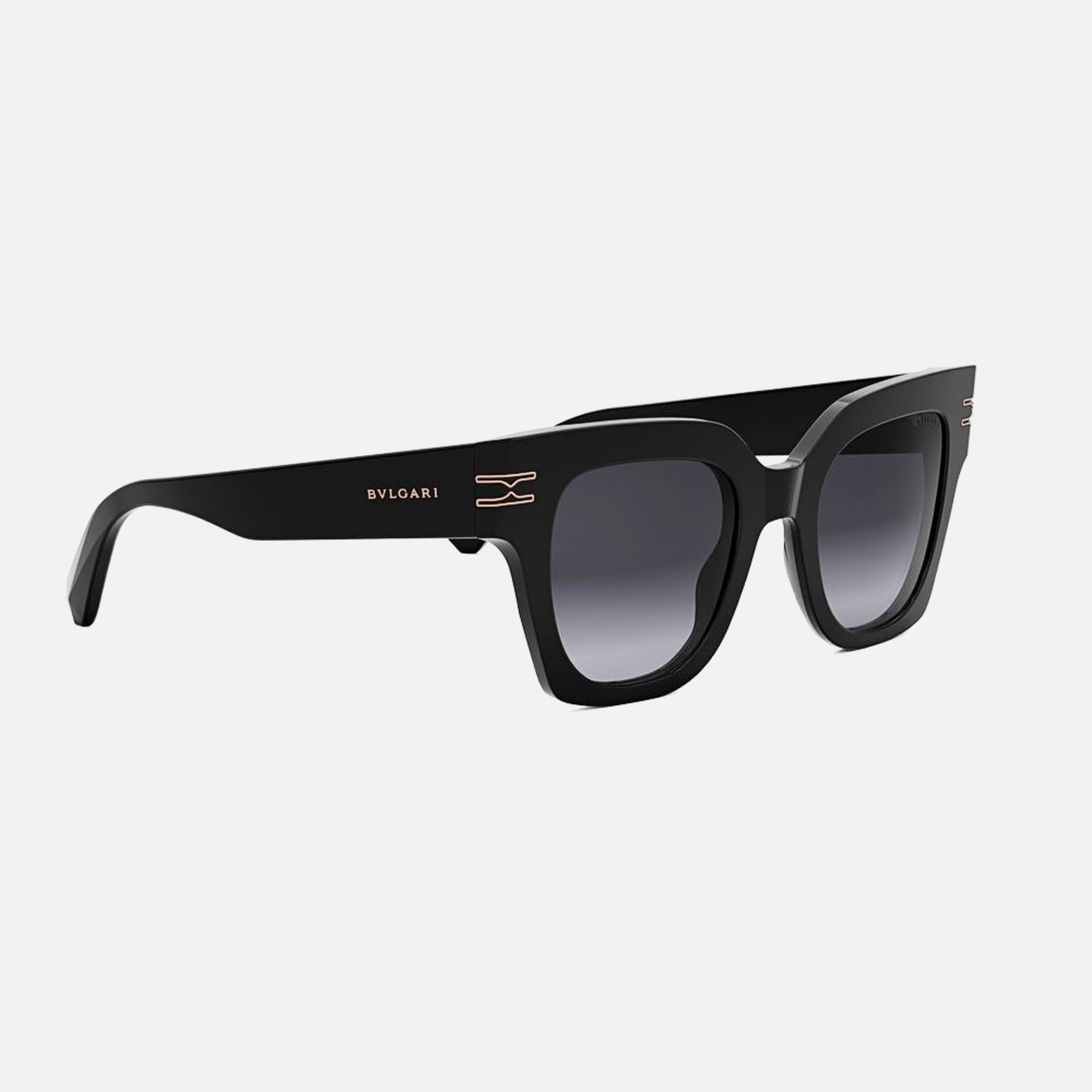Bvlgari 49mm Zero1 01b Black Geometric Women Sunglasses - Additional Angle