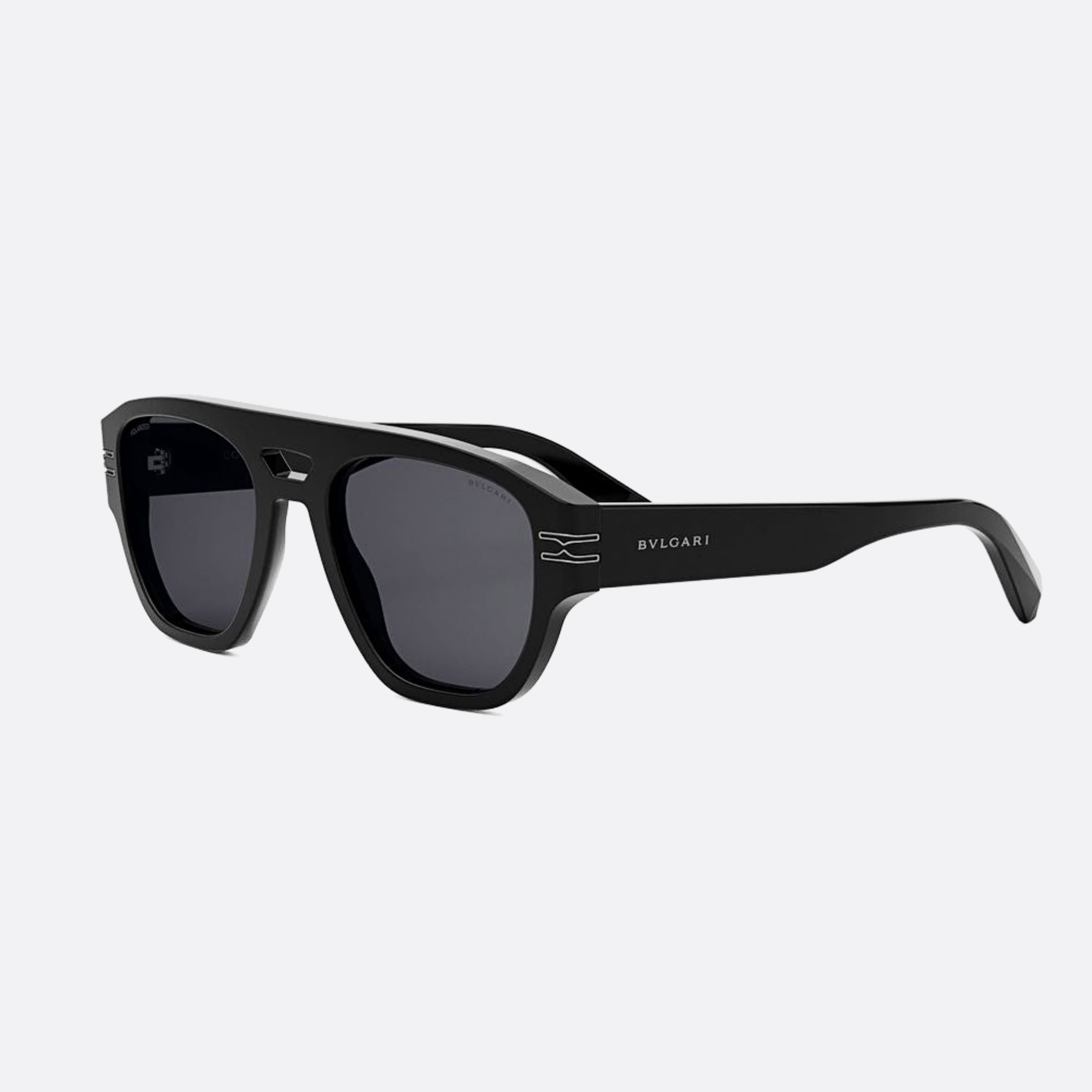 Bvlgari 53mm Zero1 01d Black Pilot Men Sunglasses - Side View