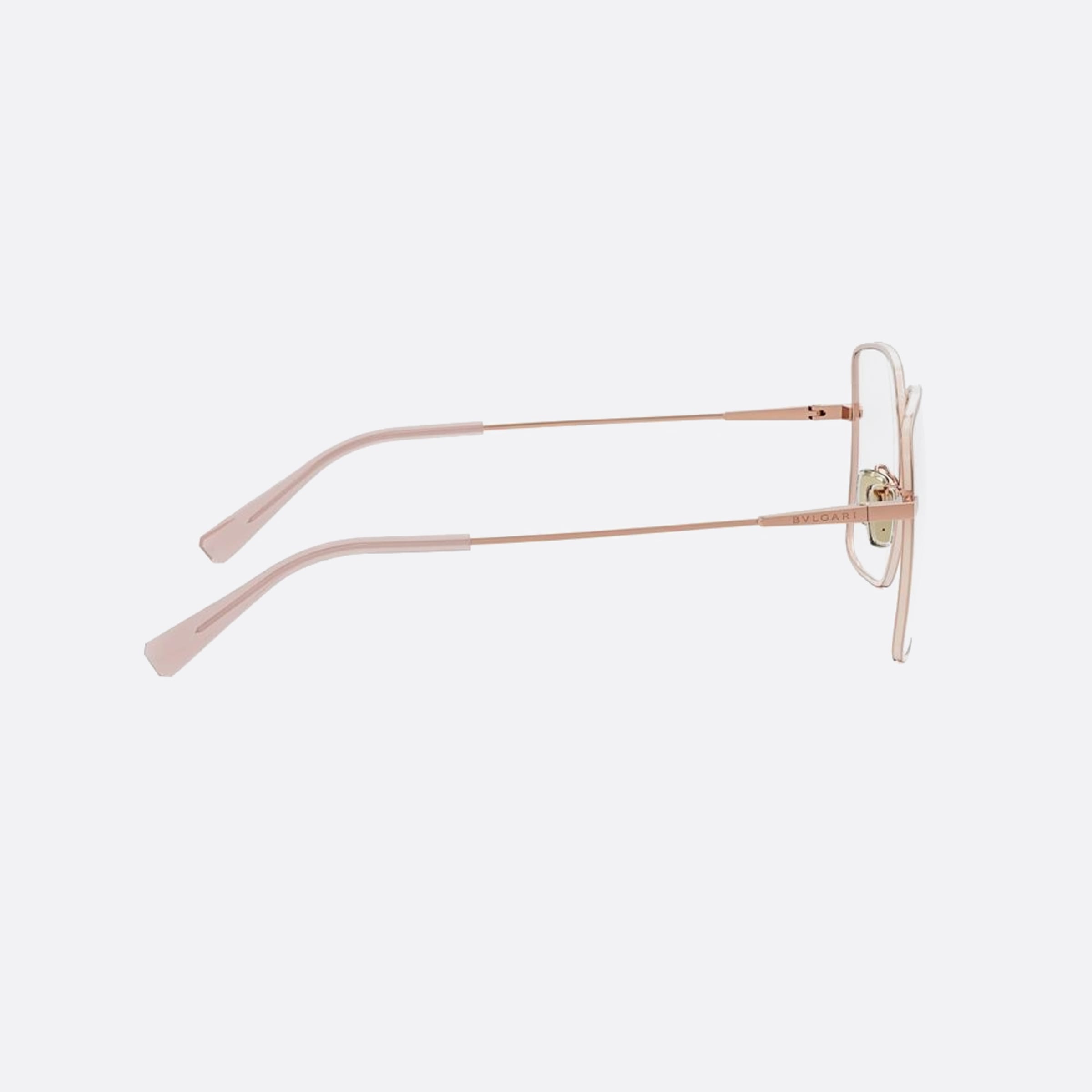 Bvlgari 54mm Zero1 Pink Squared Women Eyeglasses - Additional Angle