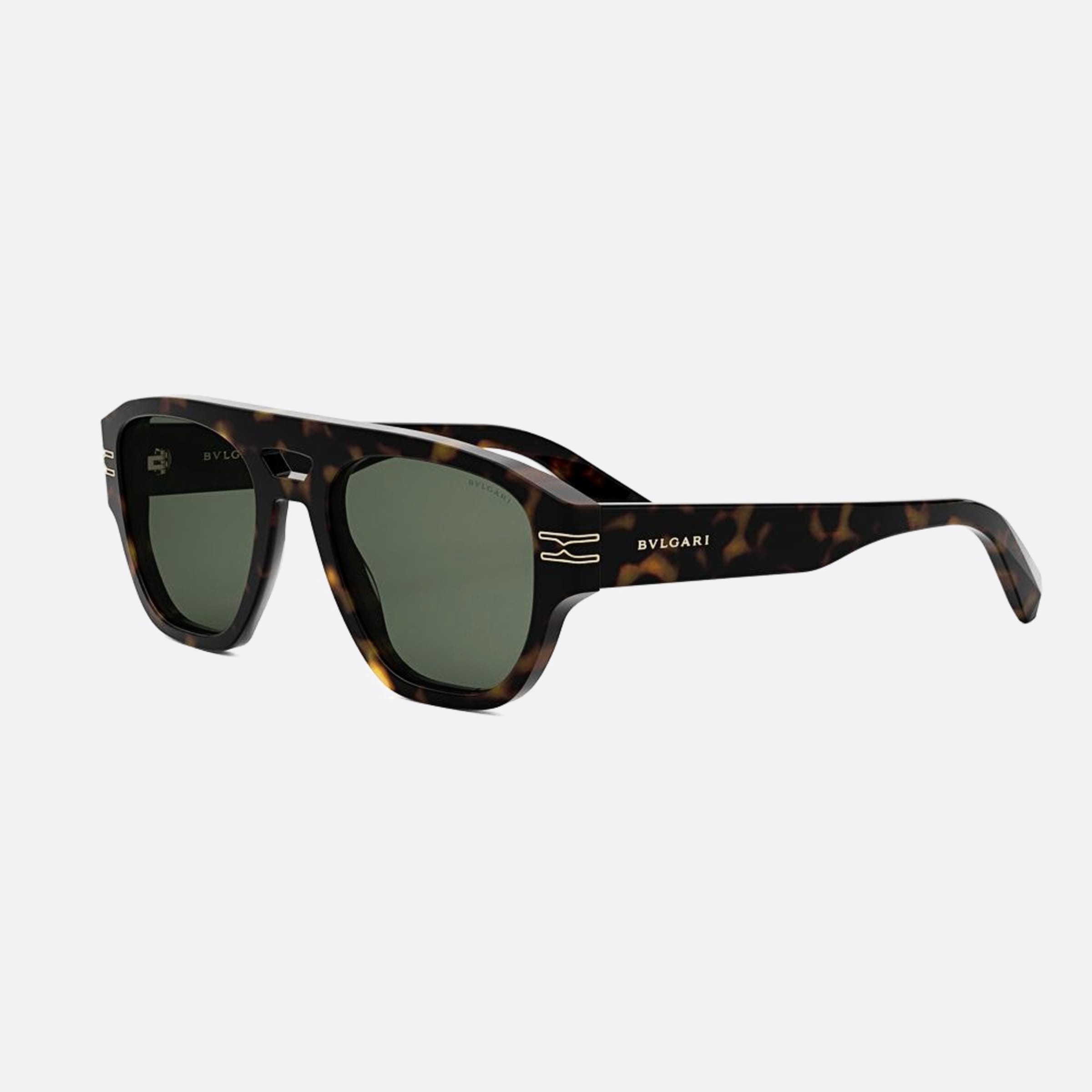 Bvlgari 53mm Zero1 52n Havana Pilot Men Sunglasses - Side View