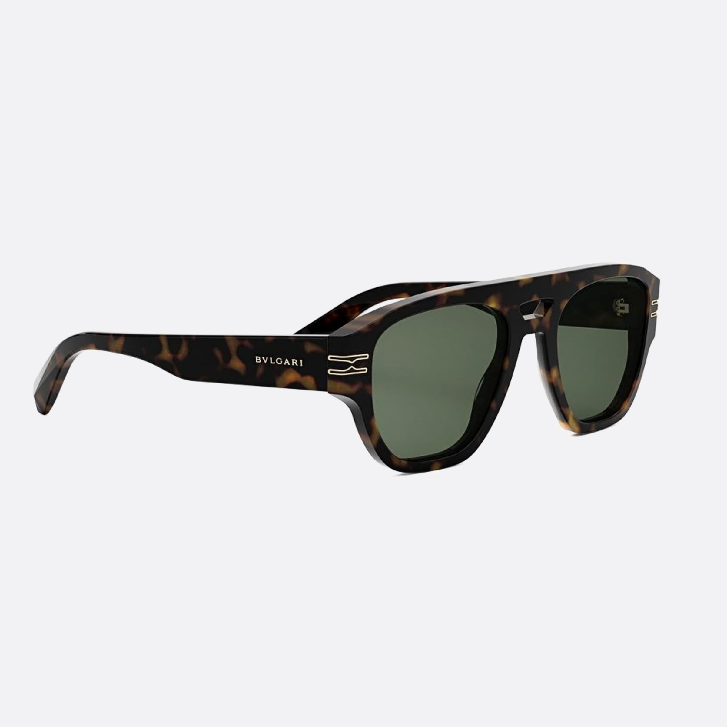 Bvlgari 53mm Zero1 52n Havana Pilot Men Sunglasses - Additional Angle