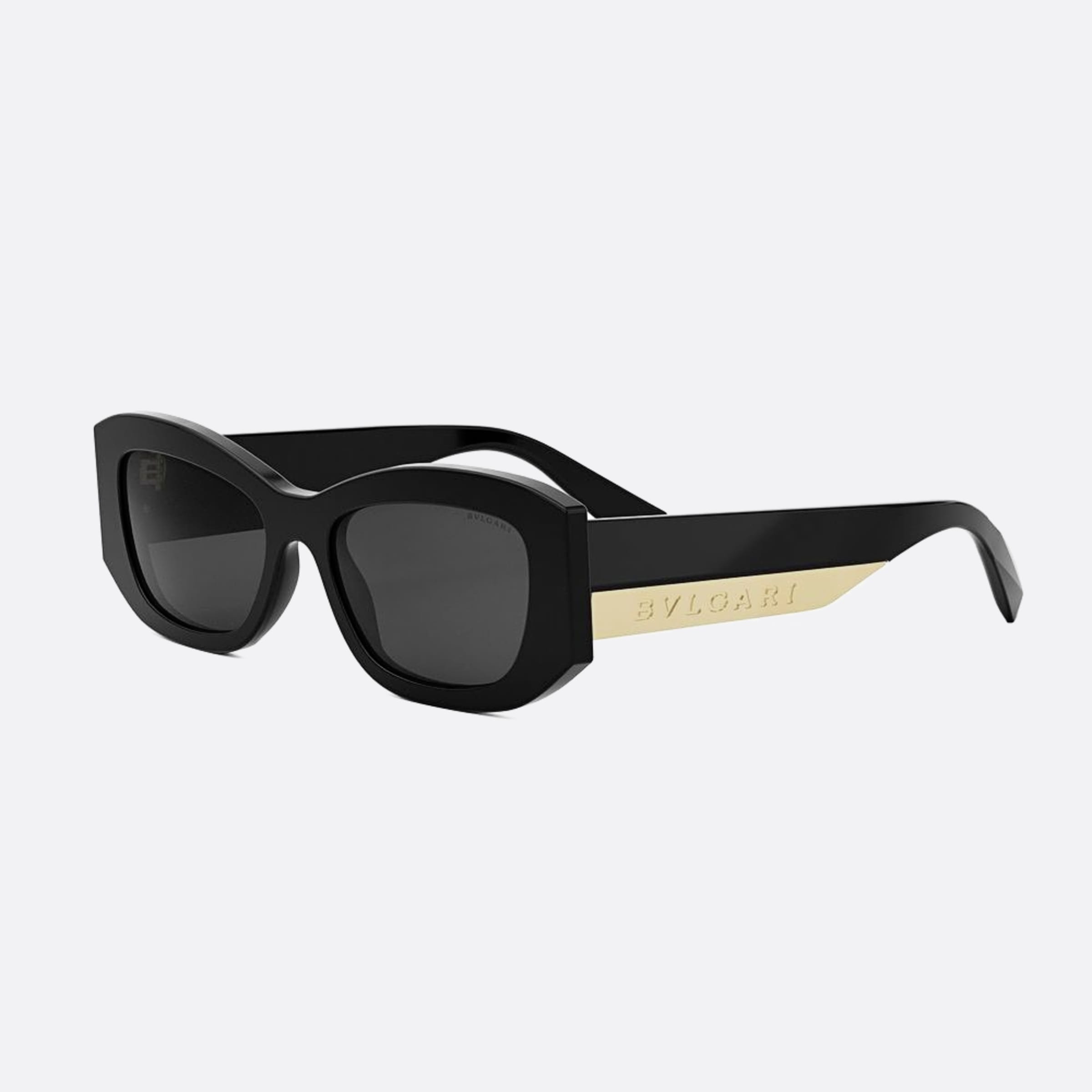Bvlgari 54mm Bvlgari Roma 01a Black Geometric Women Sunglasses - Side View