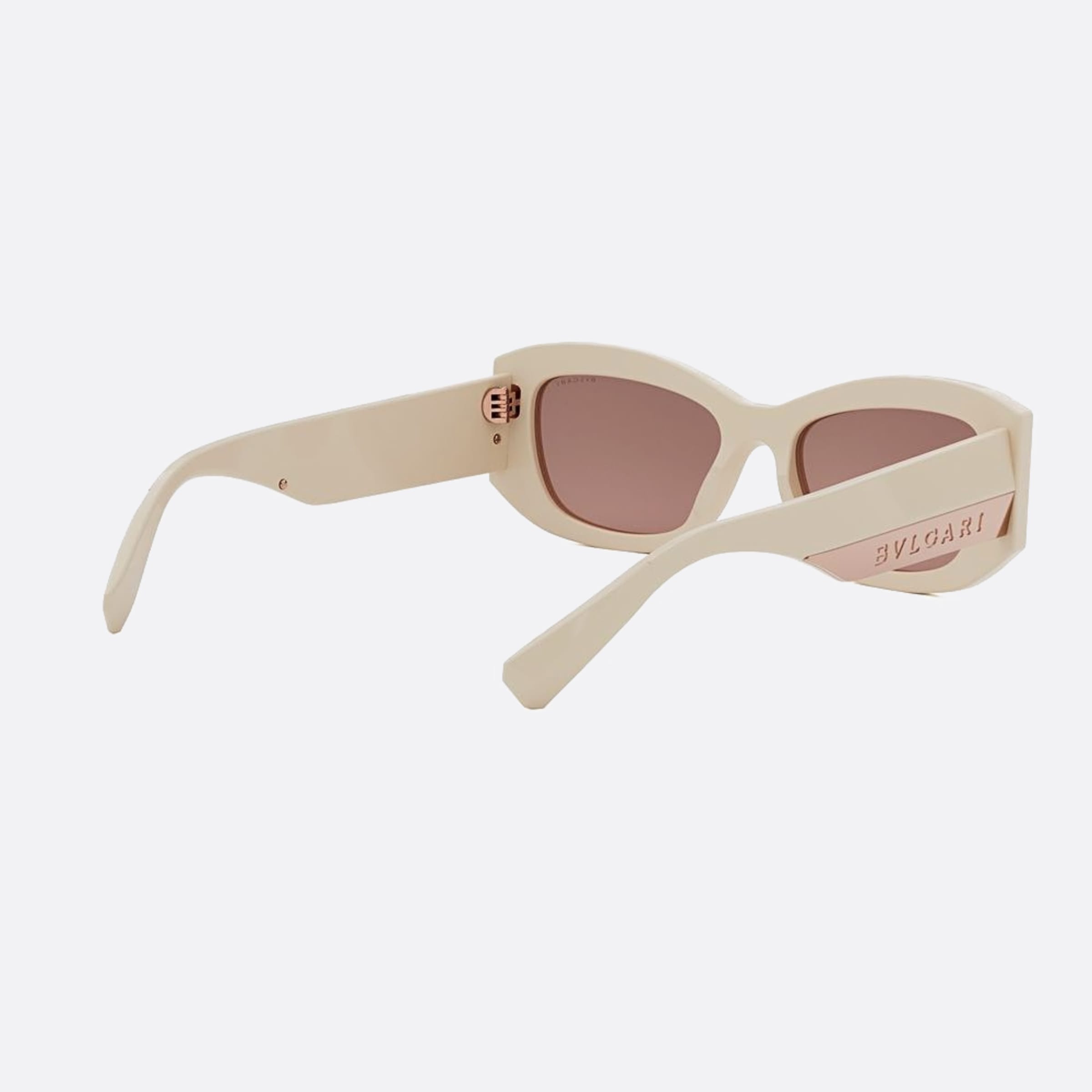 Bvlgari 54mm Bvlgari Roma 25e White Geometric Women Sunglasses - Additional Angle