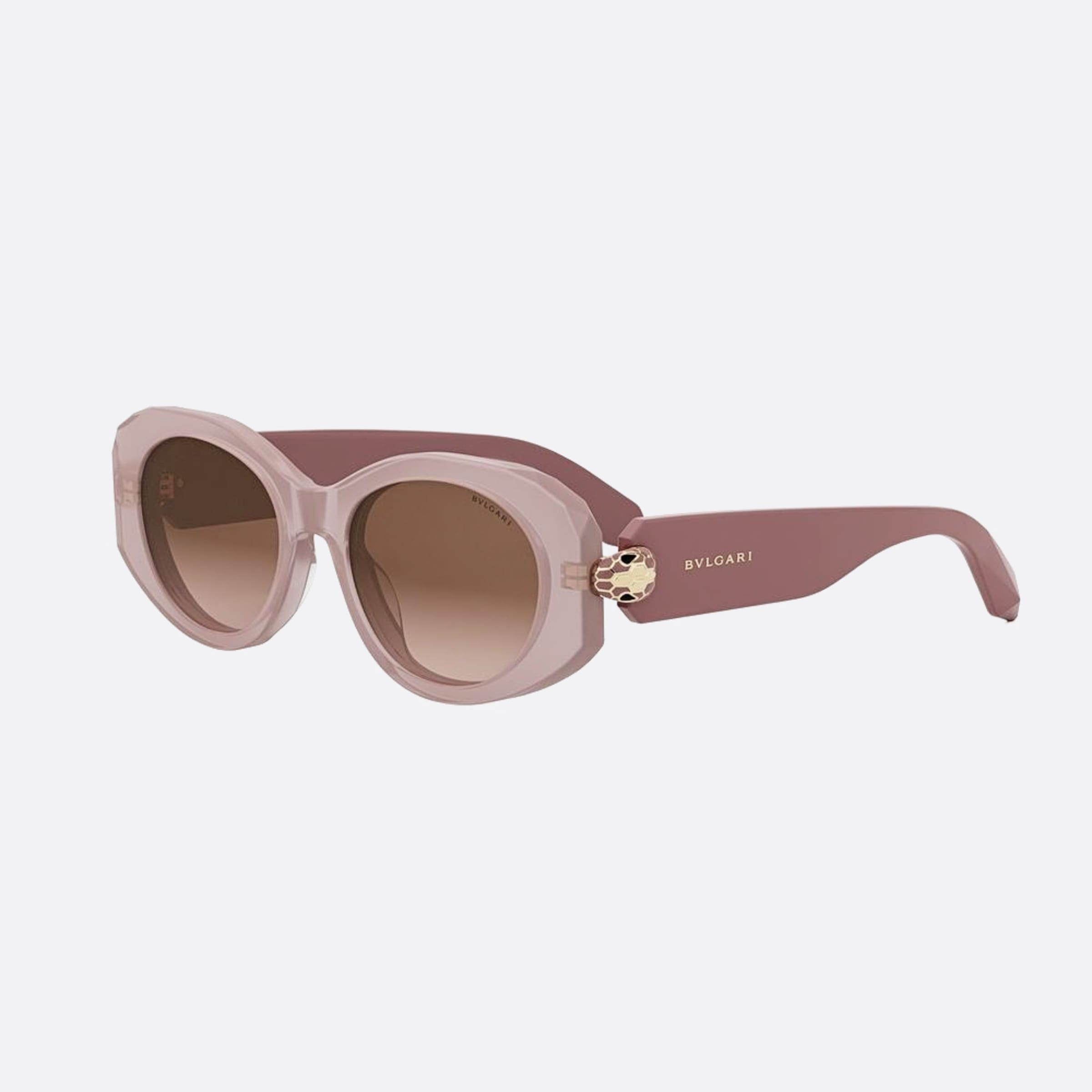 Bvlgari 52mm Serpenti Forever 72f Pink Oval Women Sunglasses - Side View