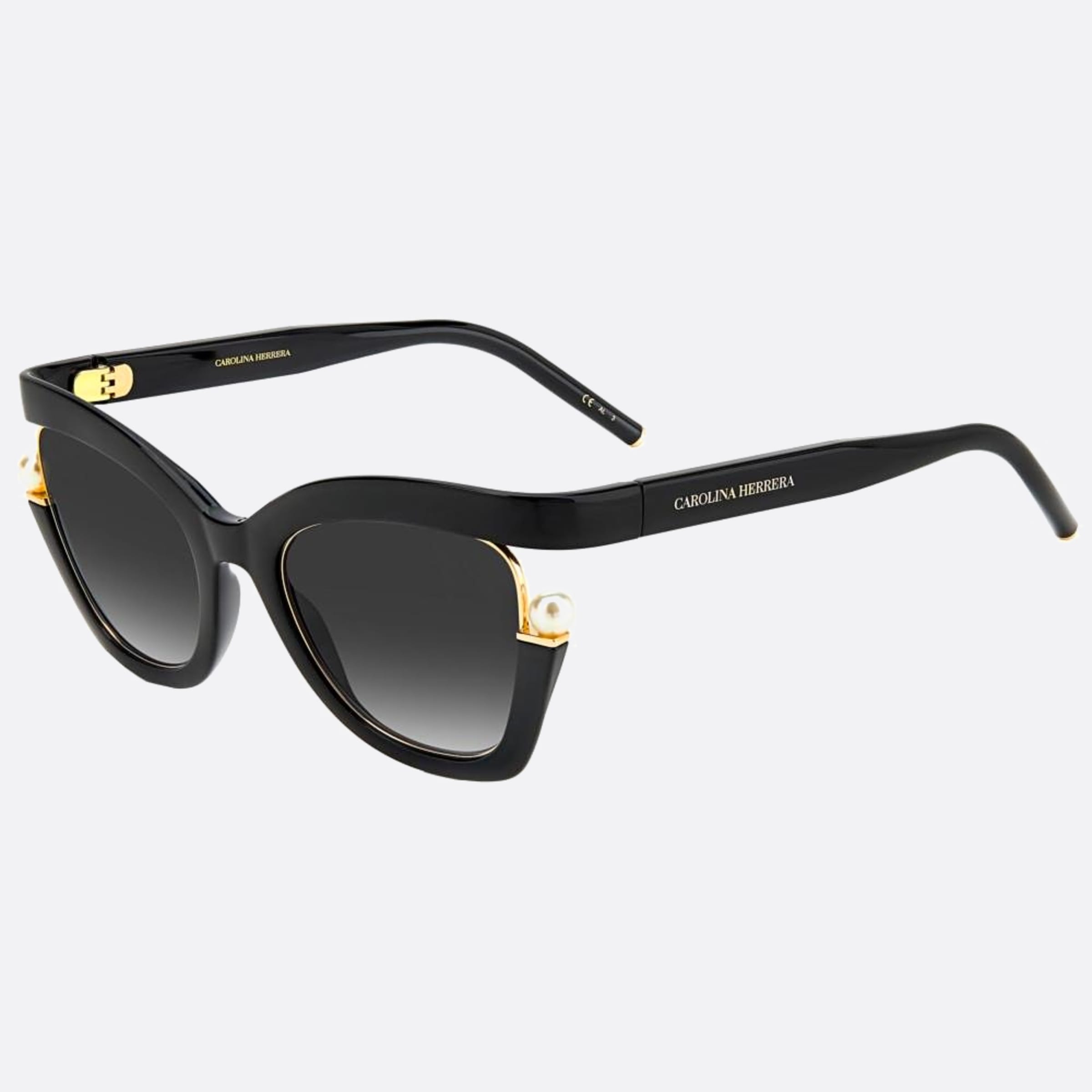 Carolina 53mm Herrera Black Butterfly Women Sunglasses - Side View