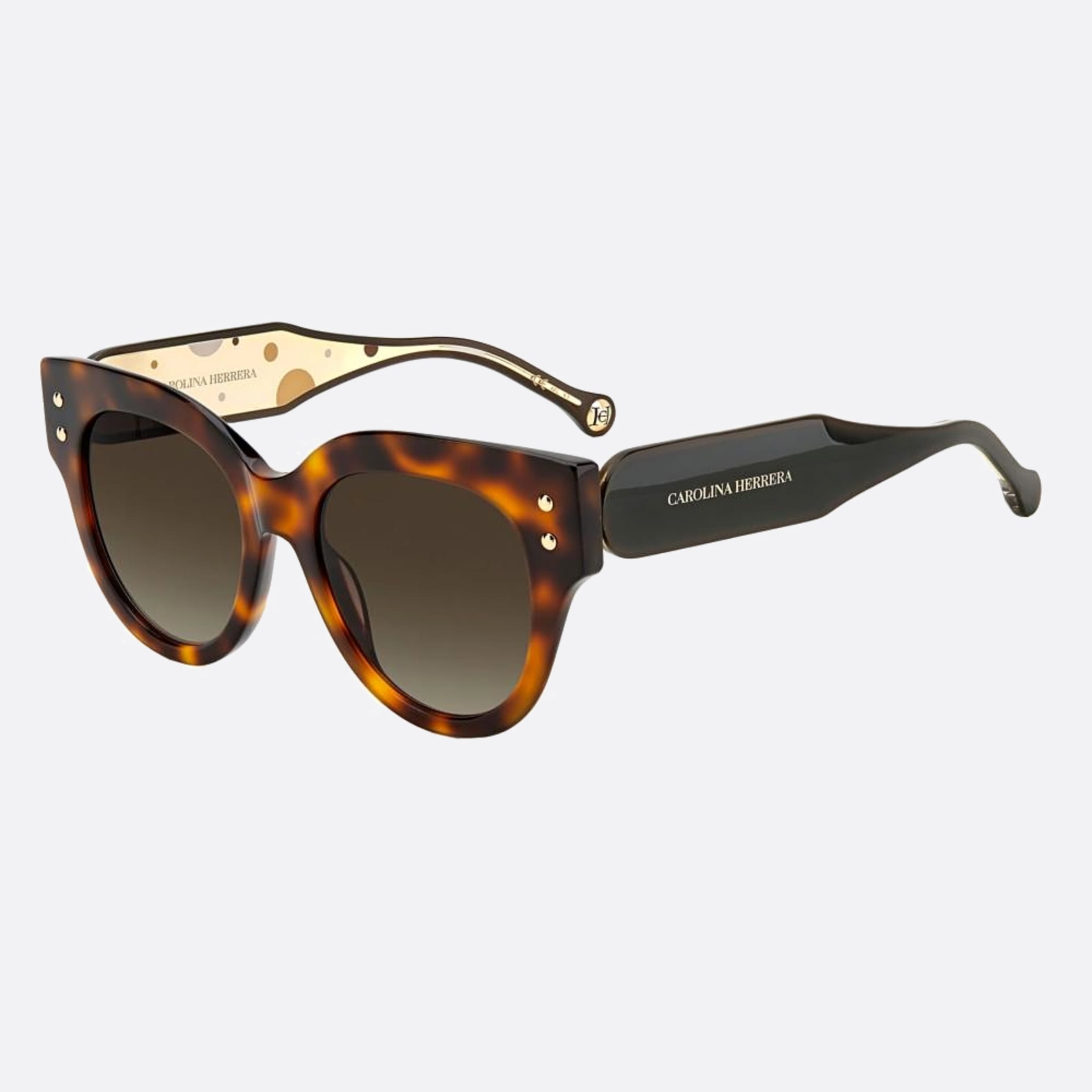 Carolina 52mm Herrera 05l Havana Cat Eye Women Sunglasses - Side View
