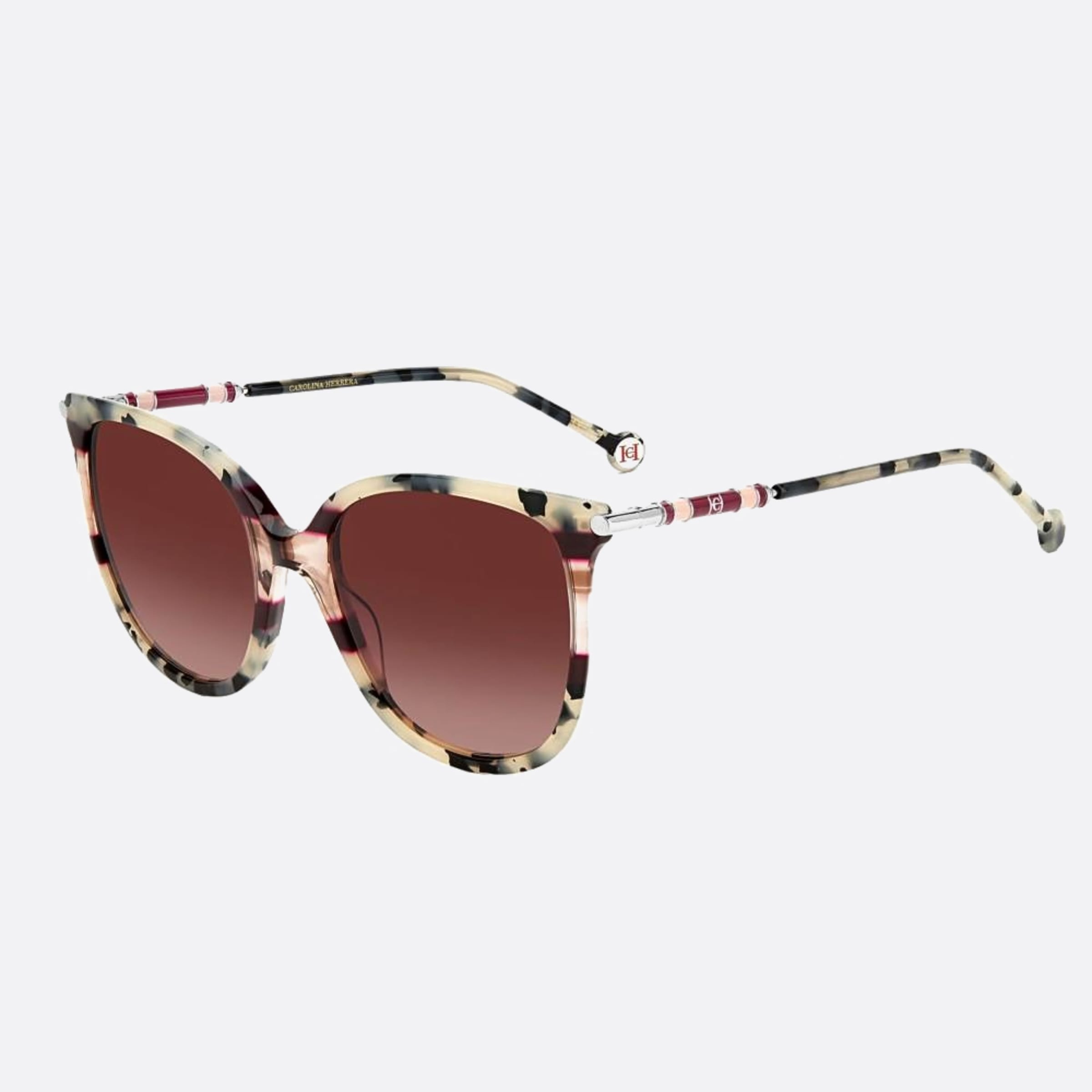Carolina 55mm Herrera Ons Havana Geometric Women Sunglasses - Side View