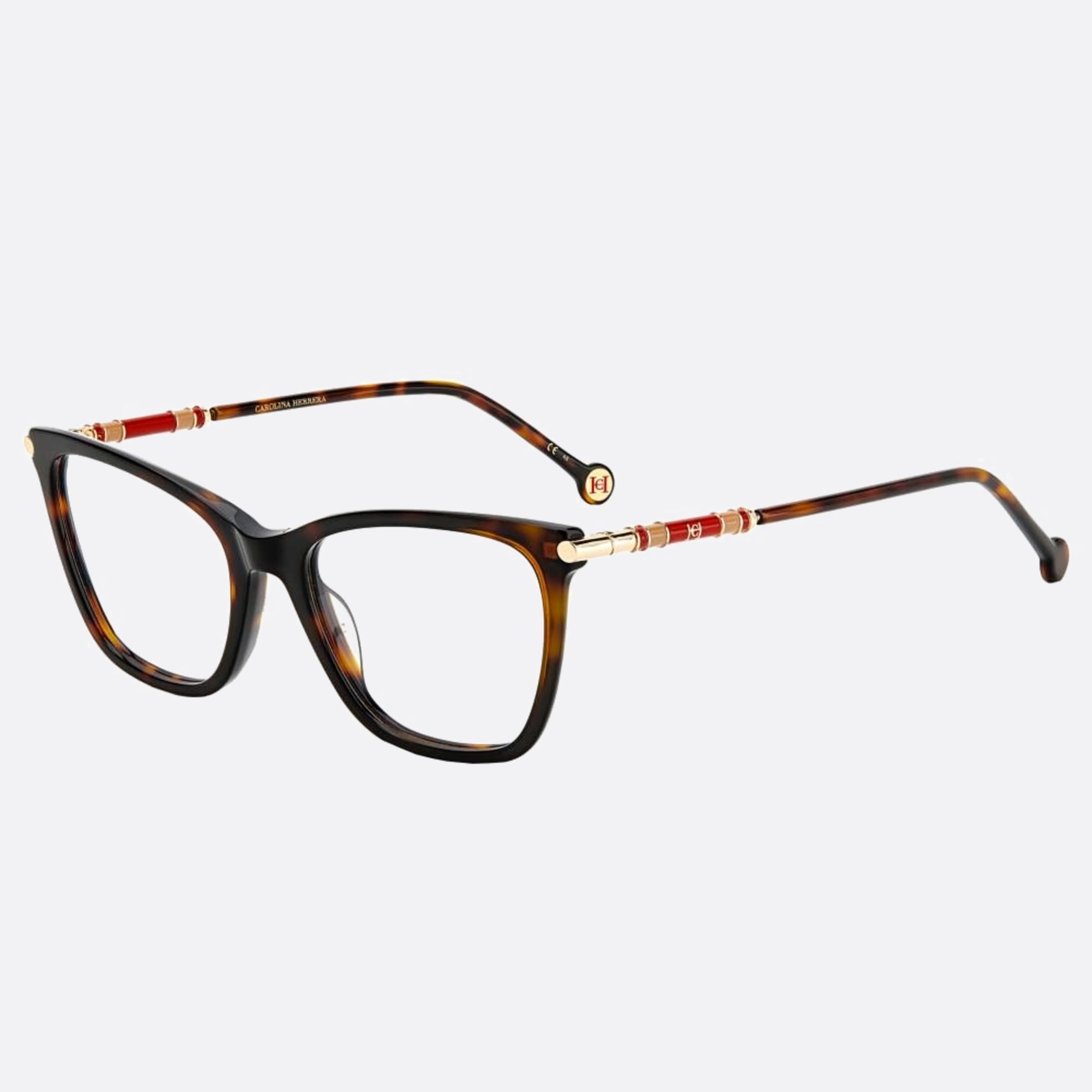 Carolina 53mm Herrera Havana Geometric Women Eyeglasses - Side View