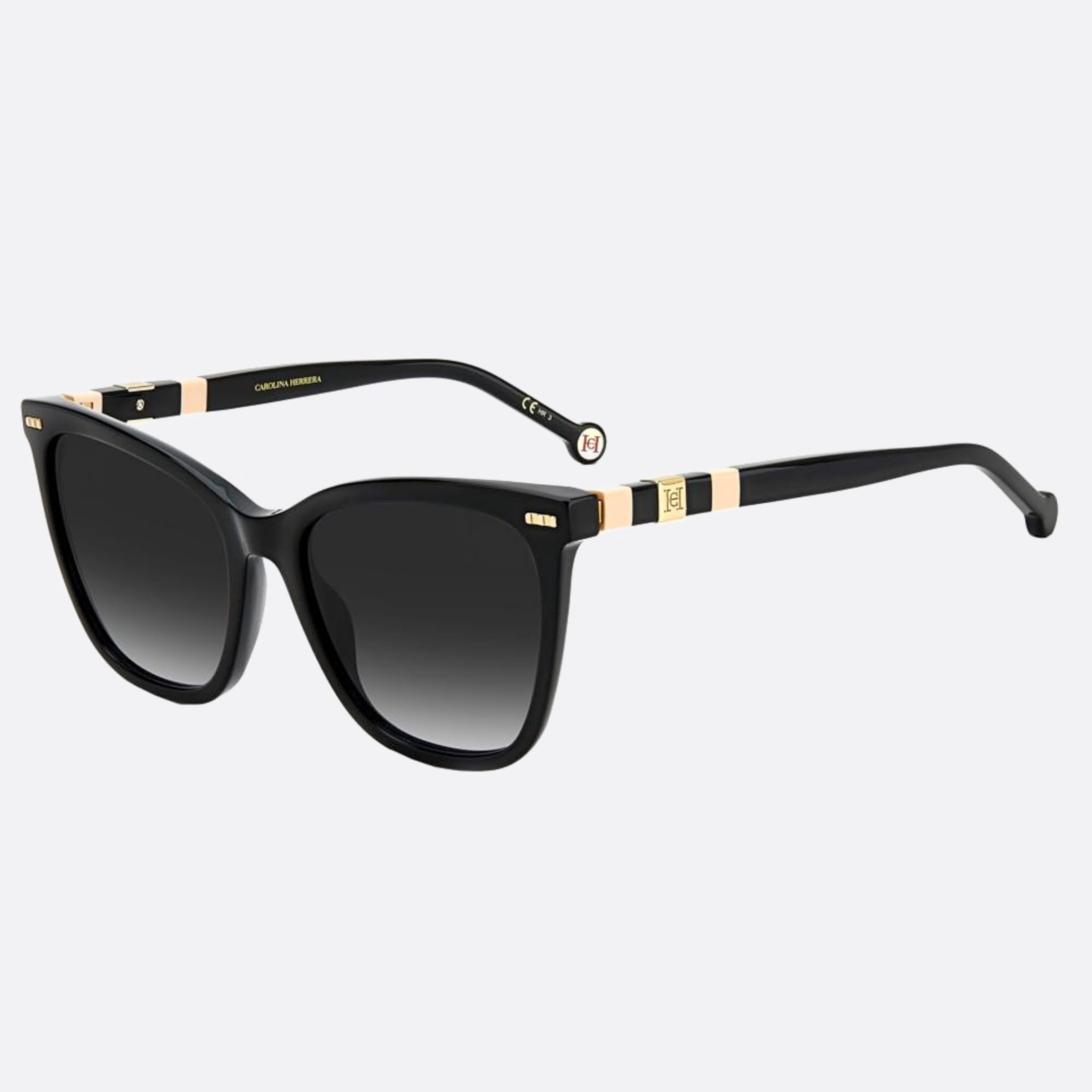 Carolina 55mm Herrera 3h2 Black Geometric Women Sunglasses - Side View