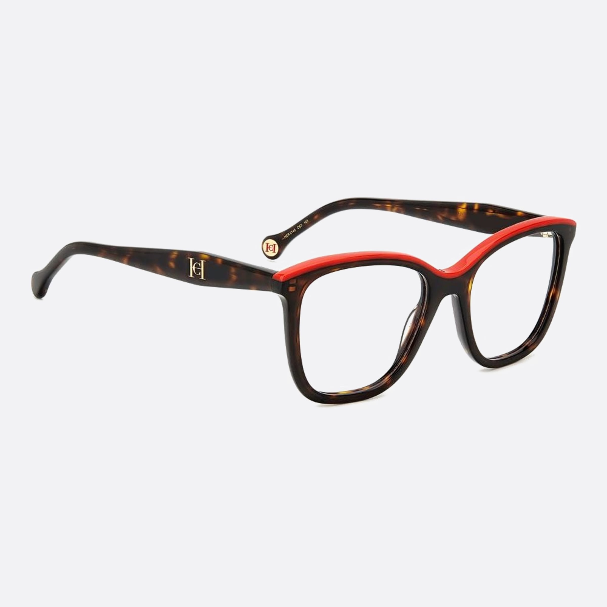 Carolina 52mm Herrera Her O63 Red Squared Women Eyeglasses - Detail View