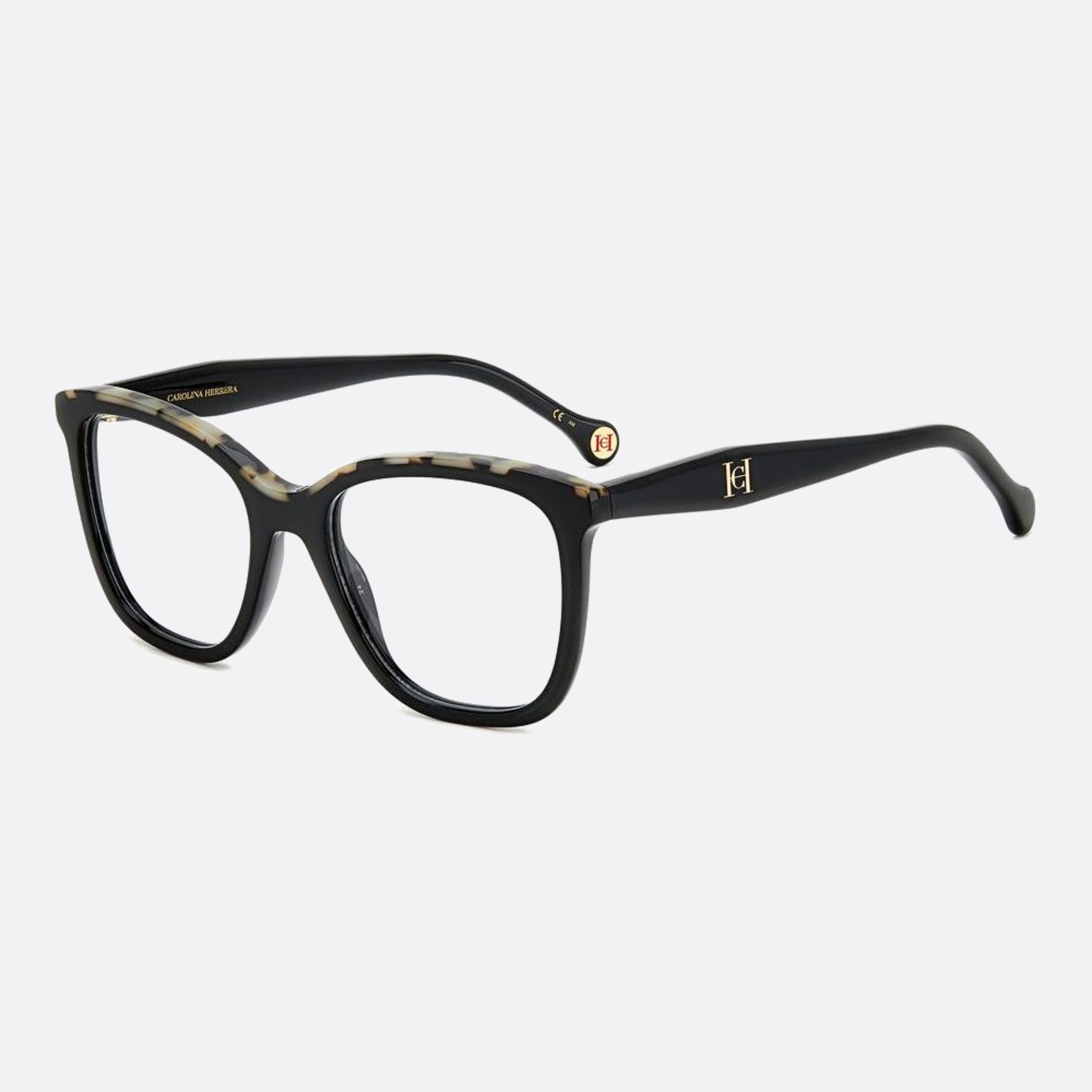 Carolina 52mm Herrera Her Wr7 Black Squared Women Eyeglasses - Side View