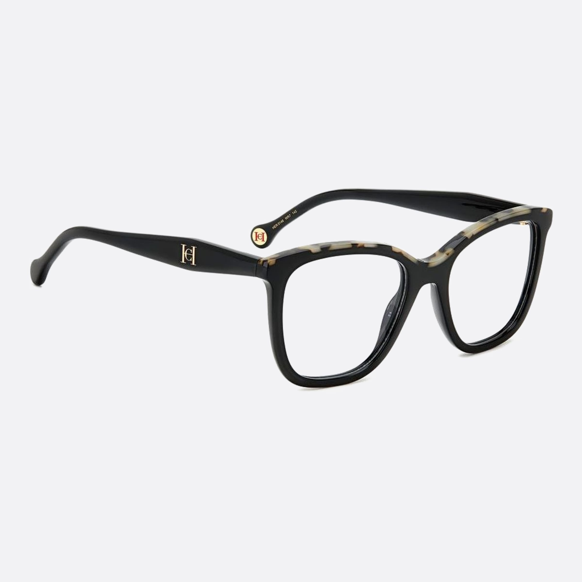 Carolina 52mm Herrera Her Wr7 Black Squared Women Eyeglasses - Detail View