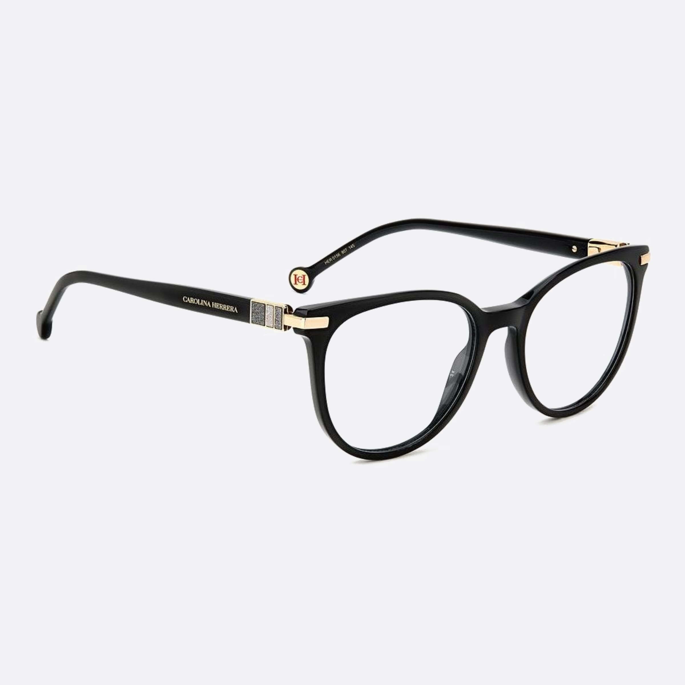 Carolina 53mm Herrera Her Black Cat Eye Women Eyeglasses - Detail View